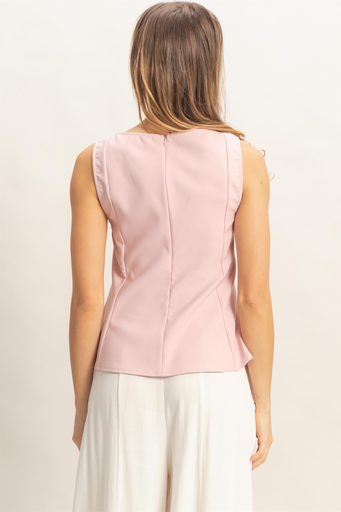 Wholesale Square Neck Flared Tank Top Clothing Tops HF26A216 PINK HYFVE