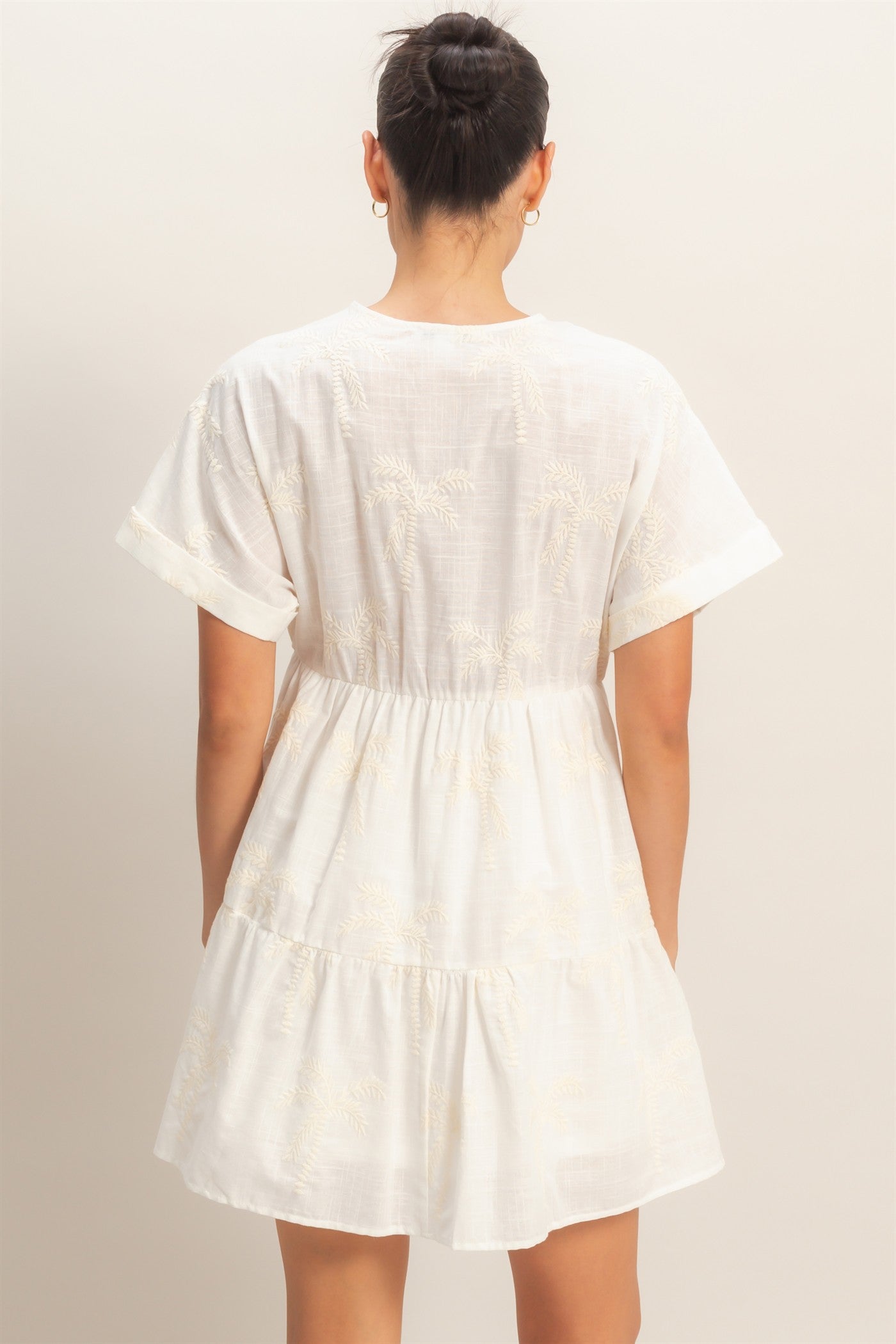 Wholesale Tiered V-Neck Dress Dresses HF26C231 OFF WHITE HYFVE