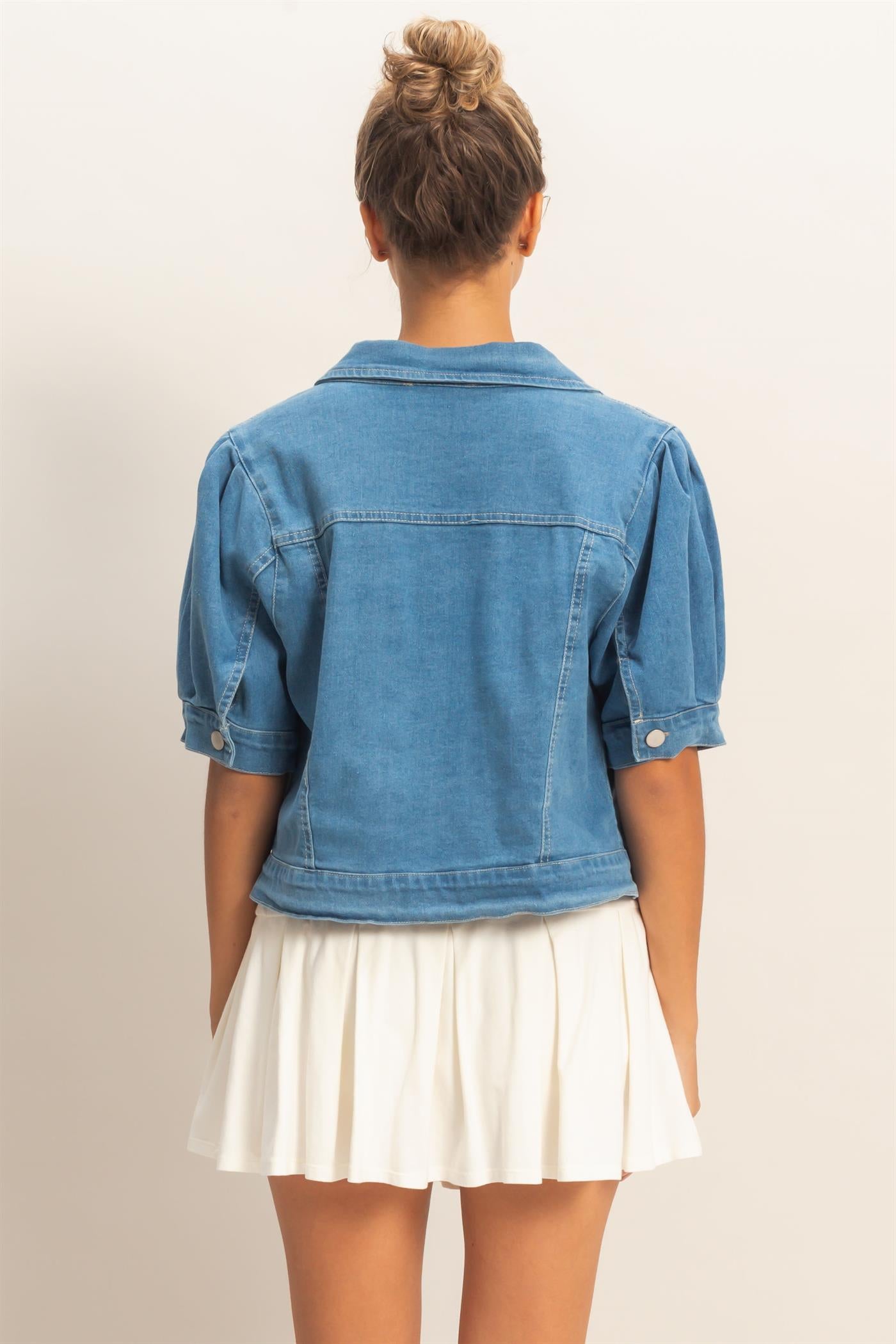 Wholesale Enzyme Washed Denim Jacket Clothing HF26A875 L.DENIM HYFVE