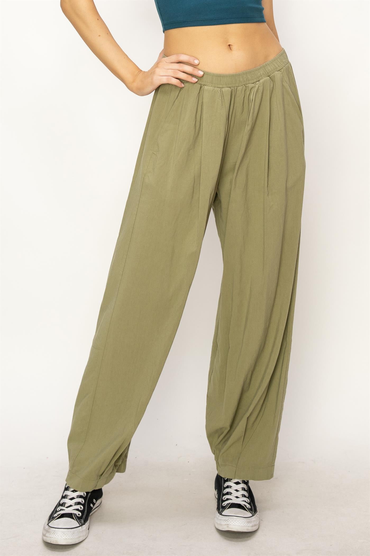 Wholesale Mid Rise Wide Leg Pants Pants DZ24A651 MOSS DOUBLE ZERO