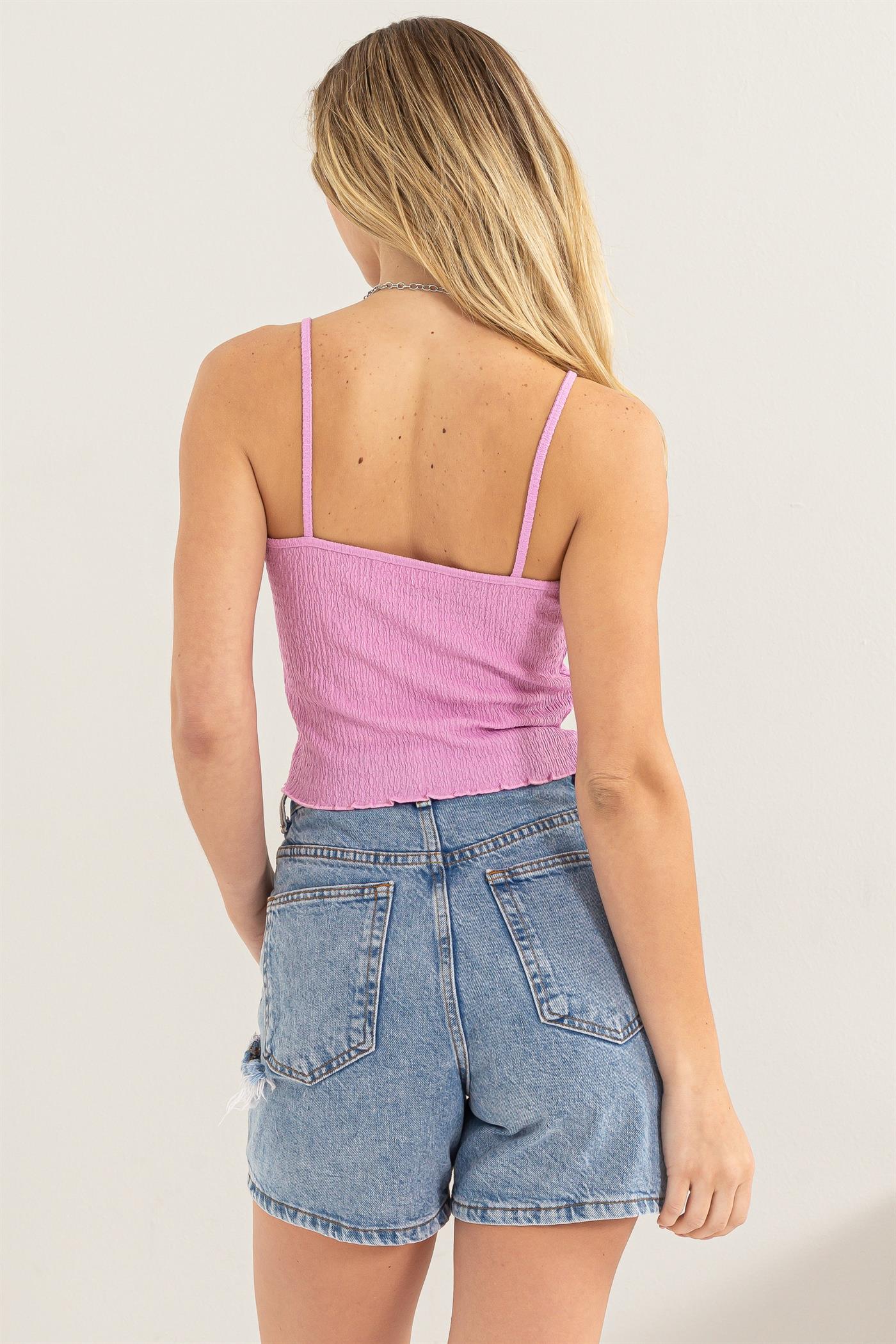 Wholesale Crop Cami Top Clothing Tops DZ24C836 PINK DOUBLE ZERO