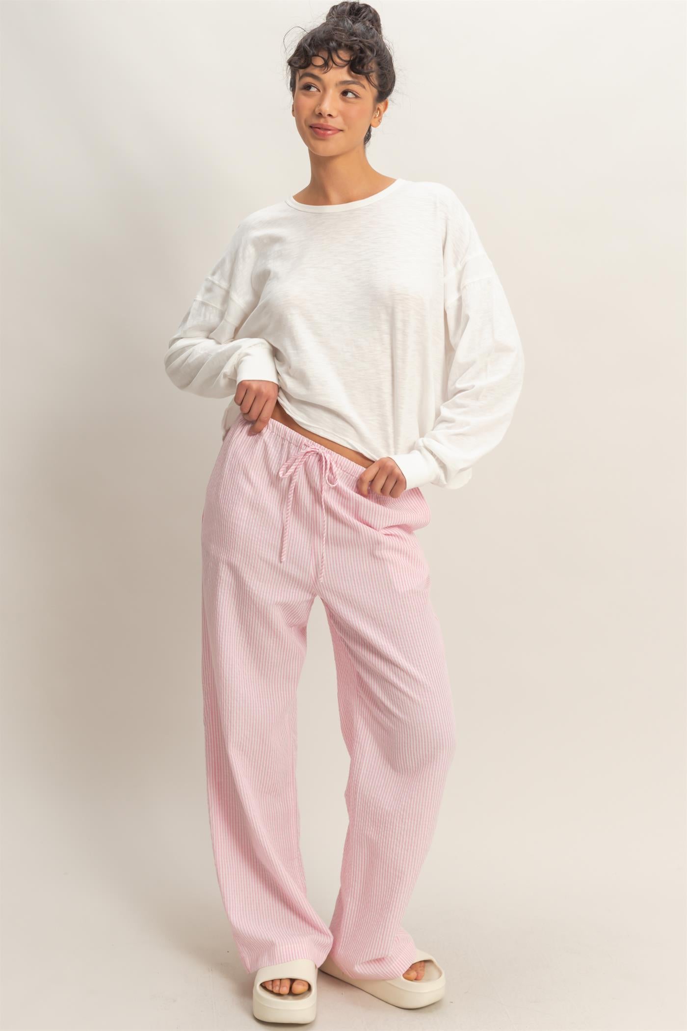 Wholesale Cross Detail Open Back Long-Sleeve Top Clothing Tops DZ26C731 WHITE DOUBLE ZERO