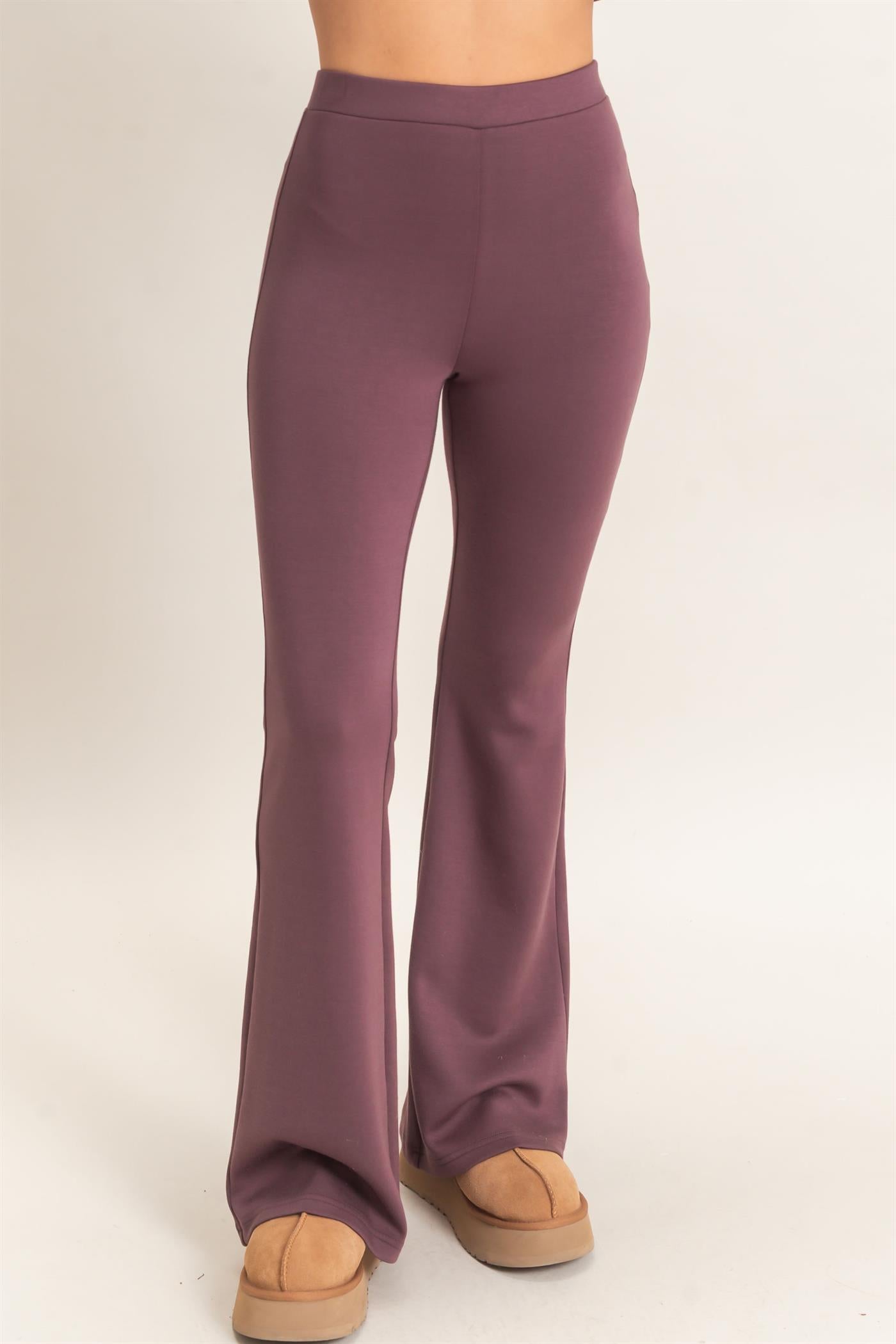 Wholesale Flared Elastic Waist Pants Pants DZ26E393 COCOA DOUBLE ZERO