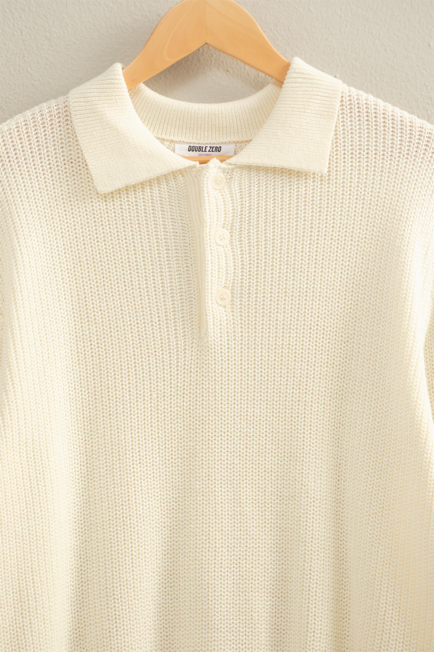 Wholesale Oversized Collar Sweater Sweaters DZ25E823 CREAM DOUBLE ZERO