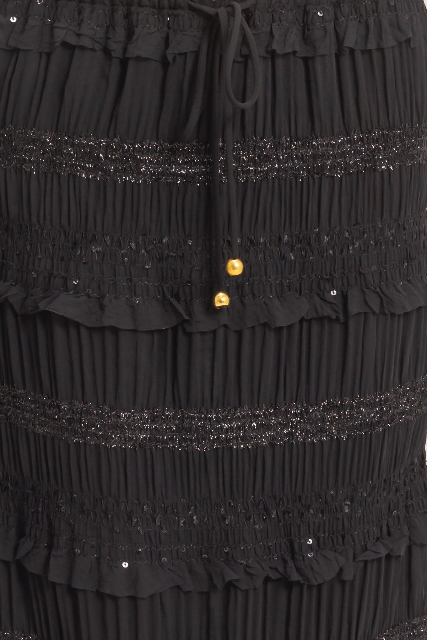 Wholesale Tiered Ruffle Midi Skirt Skirts HF25E833 BLACK HYFVE
