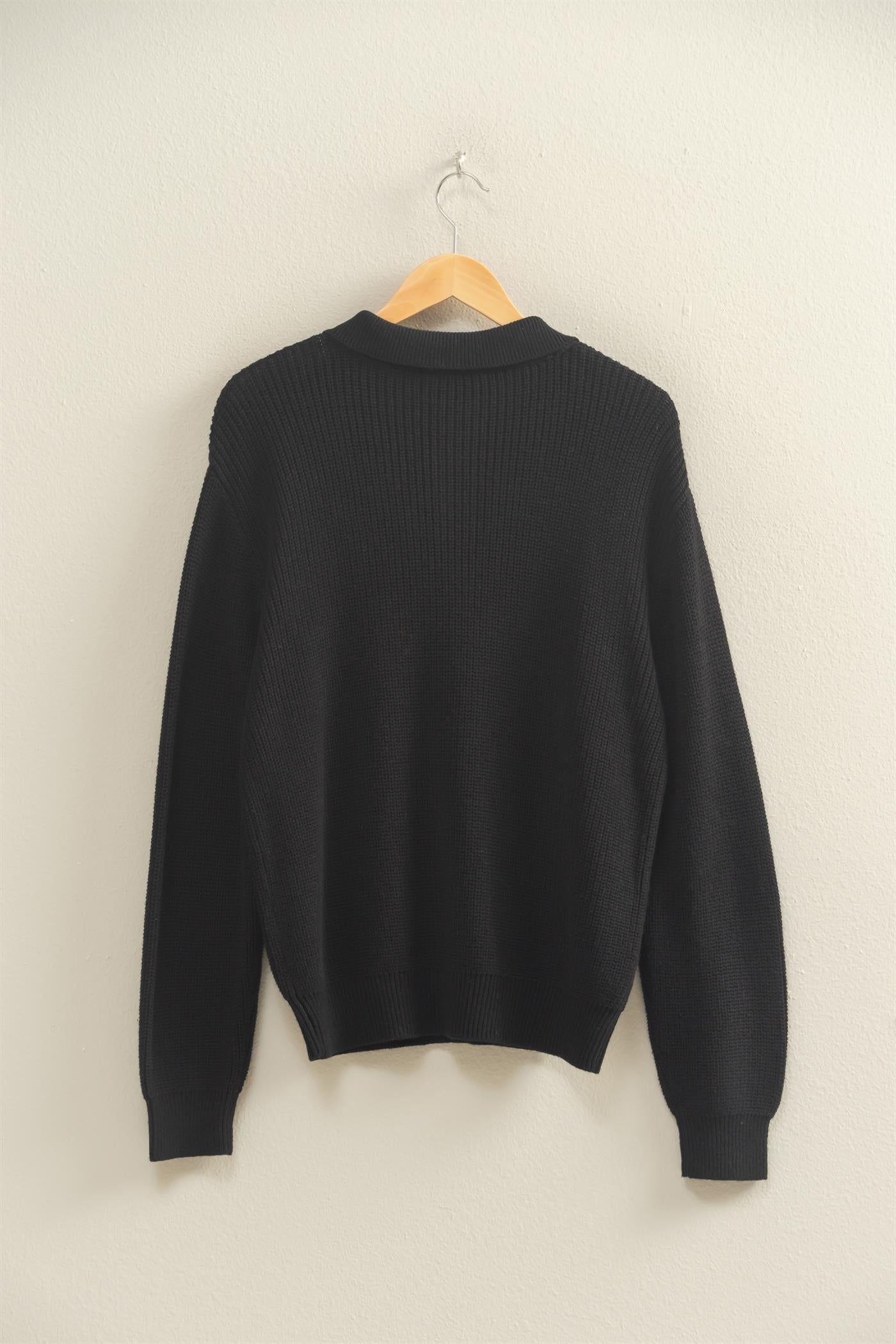 Wholesale Oversized Collar Sweater Sweaters DZ25E823 BLACK DOUBLE ZERO