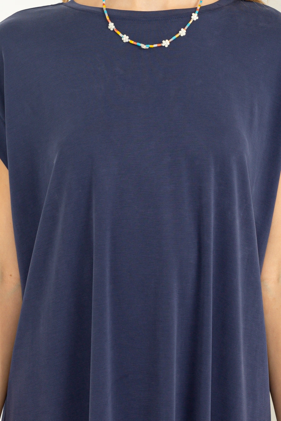 Wholesale Lazy Day Dolman Short Sleeves Midi Dress Dresses DZ23A795 DARK NIGHT DOUBLE ZERO