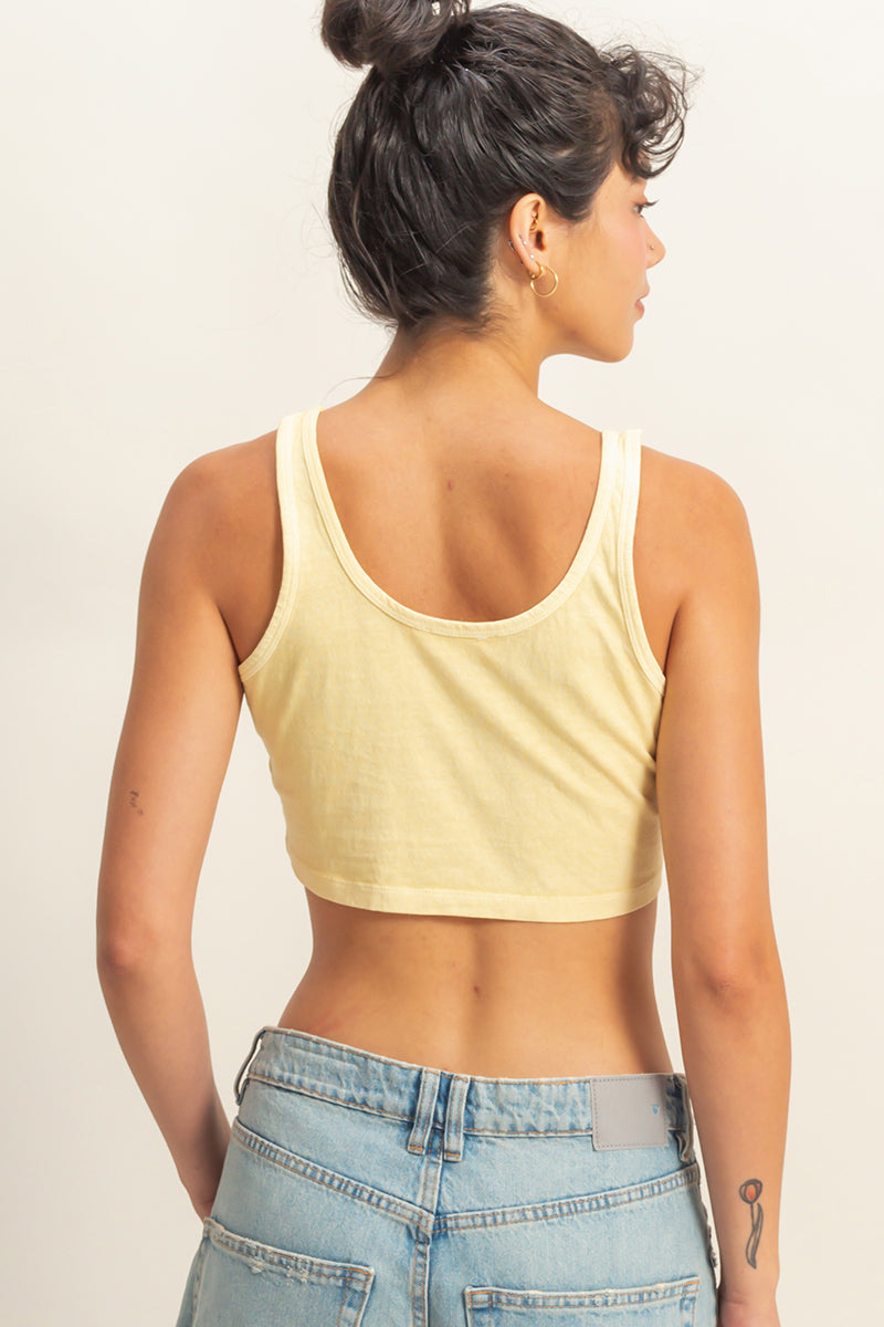 Wholesale Sleeveless Scoop Neck Crop Top Clothing Tops DZ22C809 BUTTER DOUBLE ZERO