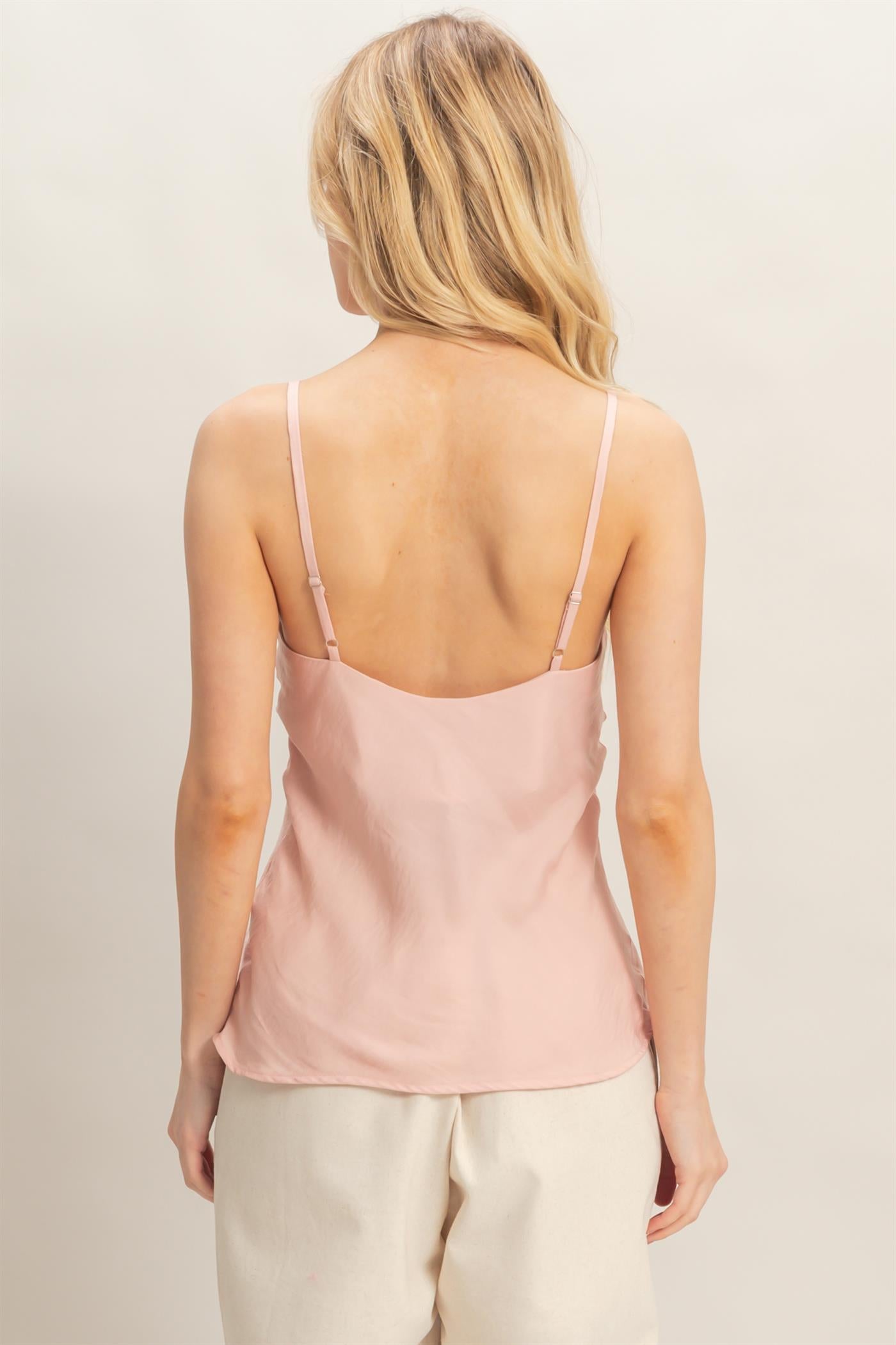 Wholesale Satin Bias V-Neck Camisole Camisoles HF26E318 L.PINK HYFVE