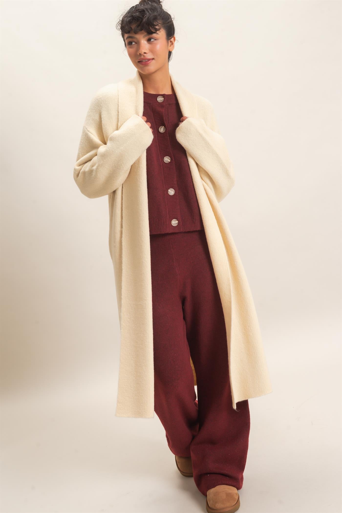Wholesale Duster Cardigan Sweaters DZ26E267 ALPACA DOUBLE ZERO