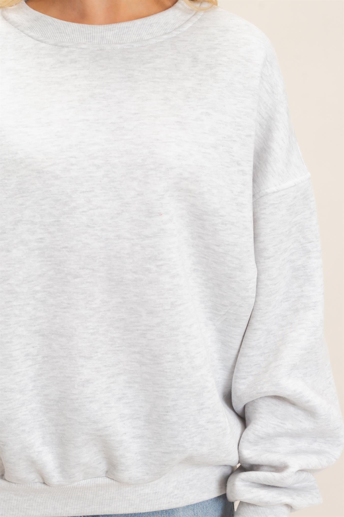 Wholesale Oversized Dropped Shoulder Sweatshirt Sweatshirts HF26F141 L.GRAY HYFVE