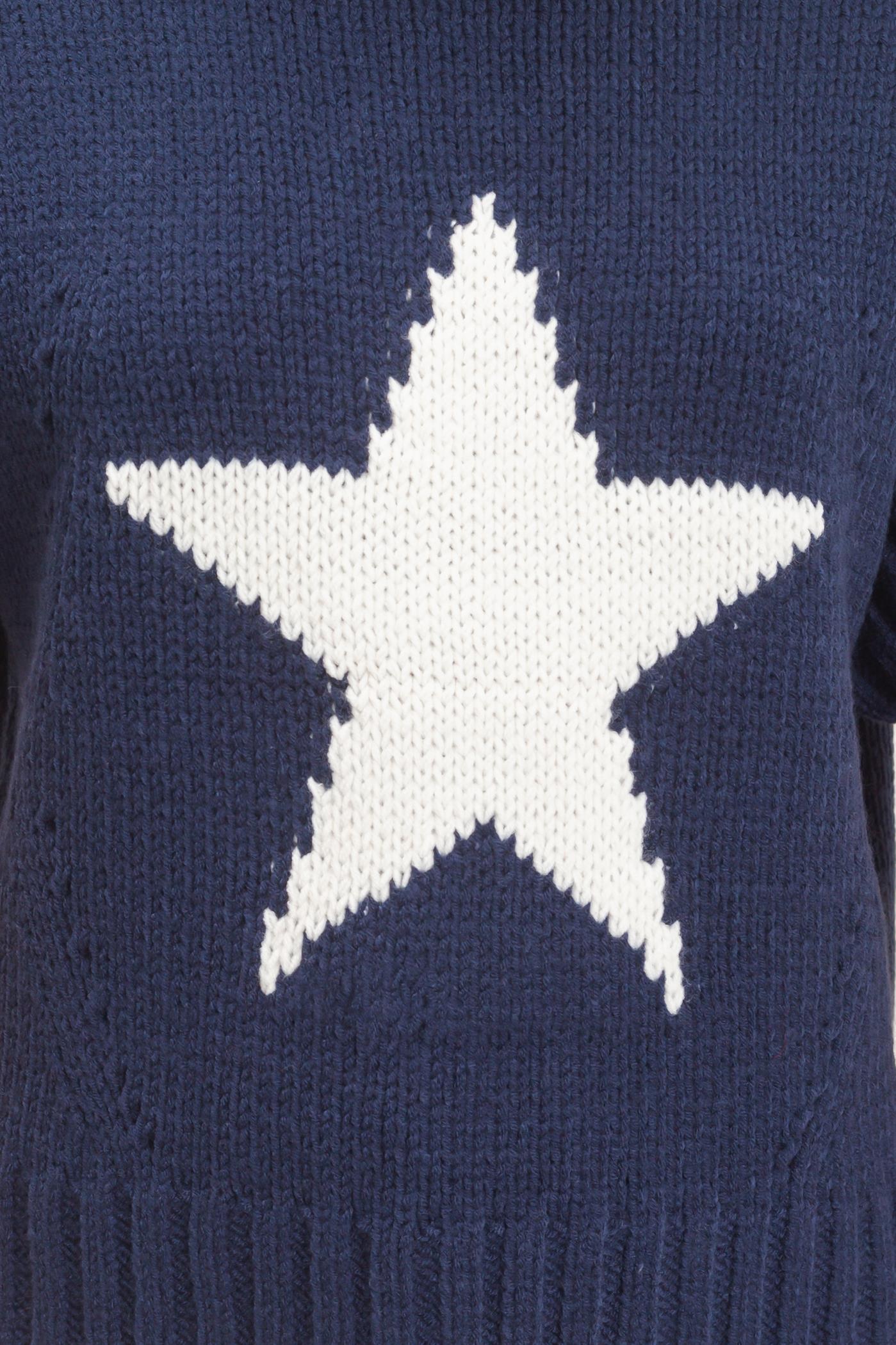 Wholesale Star Pattern Ribbed Sweater Sweaters HF26E051 NAVY HYFVE