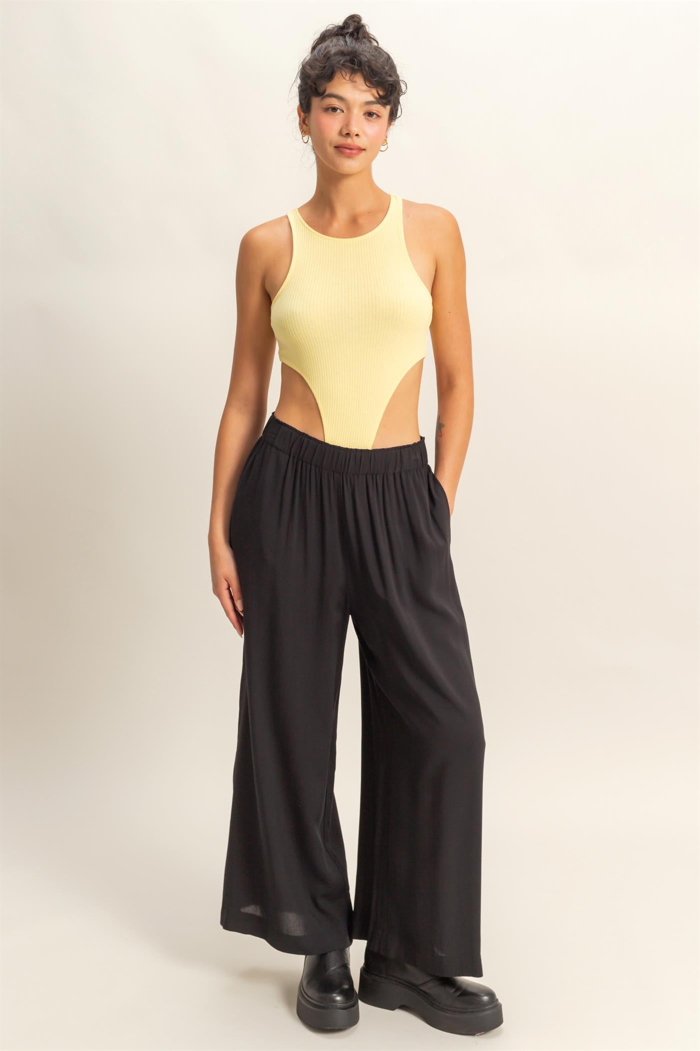 Wholesale High Cut Bodysuit Clothing Tops DZ22E146 BUTTER DOUBLE ZERO