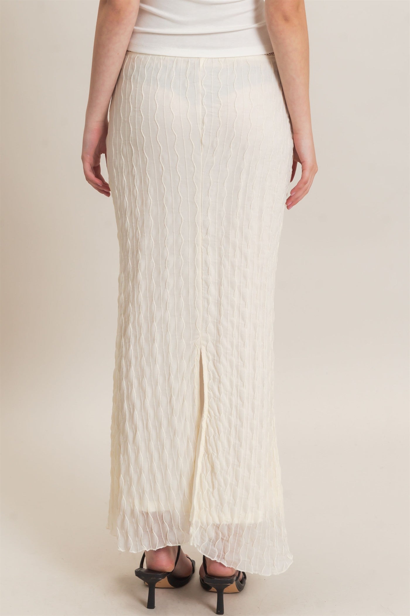 Wholesale Textured Maxi Skirt Skirts HF26F074 IVORY HYFVE