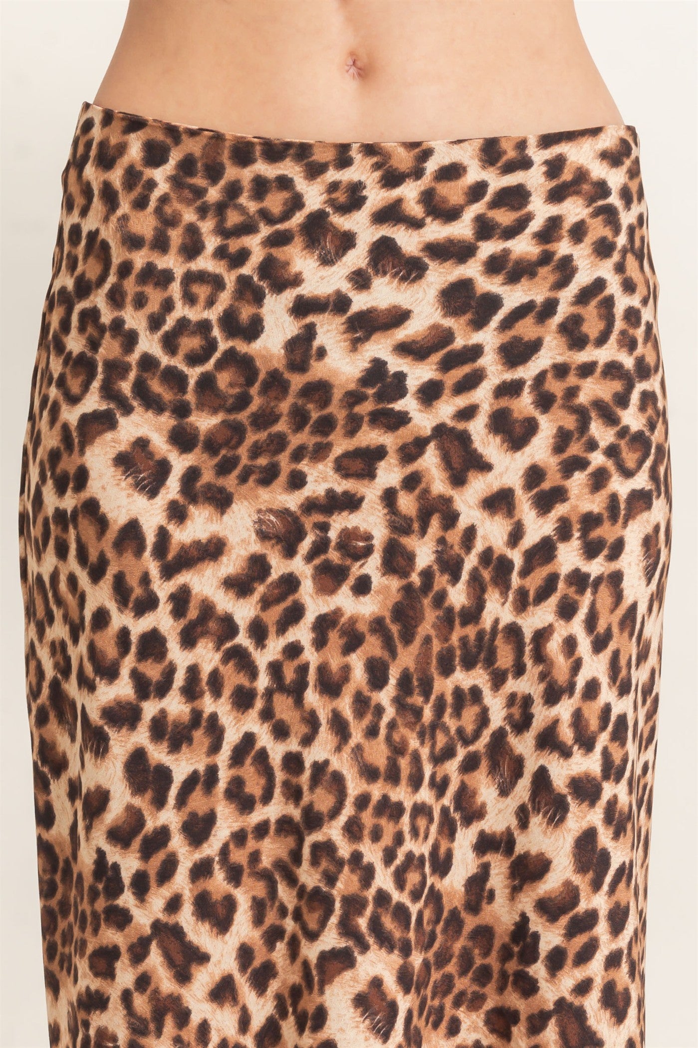 Wholesale Leopard Print Midi Skirt Skirts HF26F159 BROWN DOUBLE ZERO
