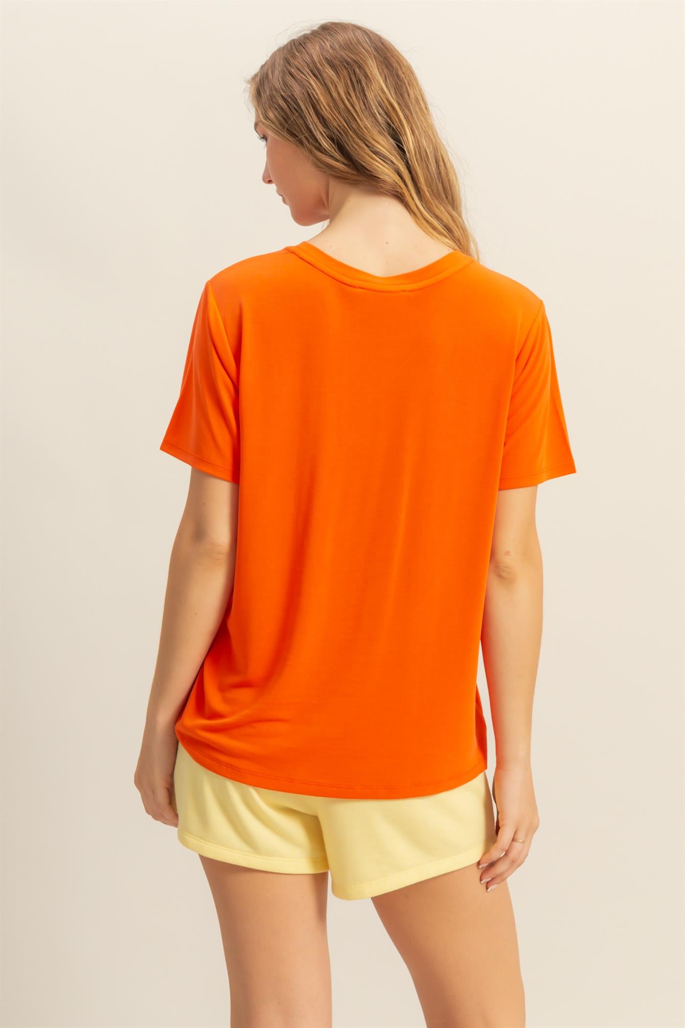 Wholesale Basic Round Neck Short Sleeve T Shirt Clothing Tops DZ25C449 TOMATO HYFVE