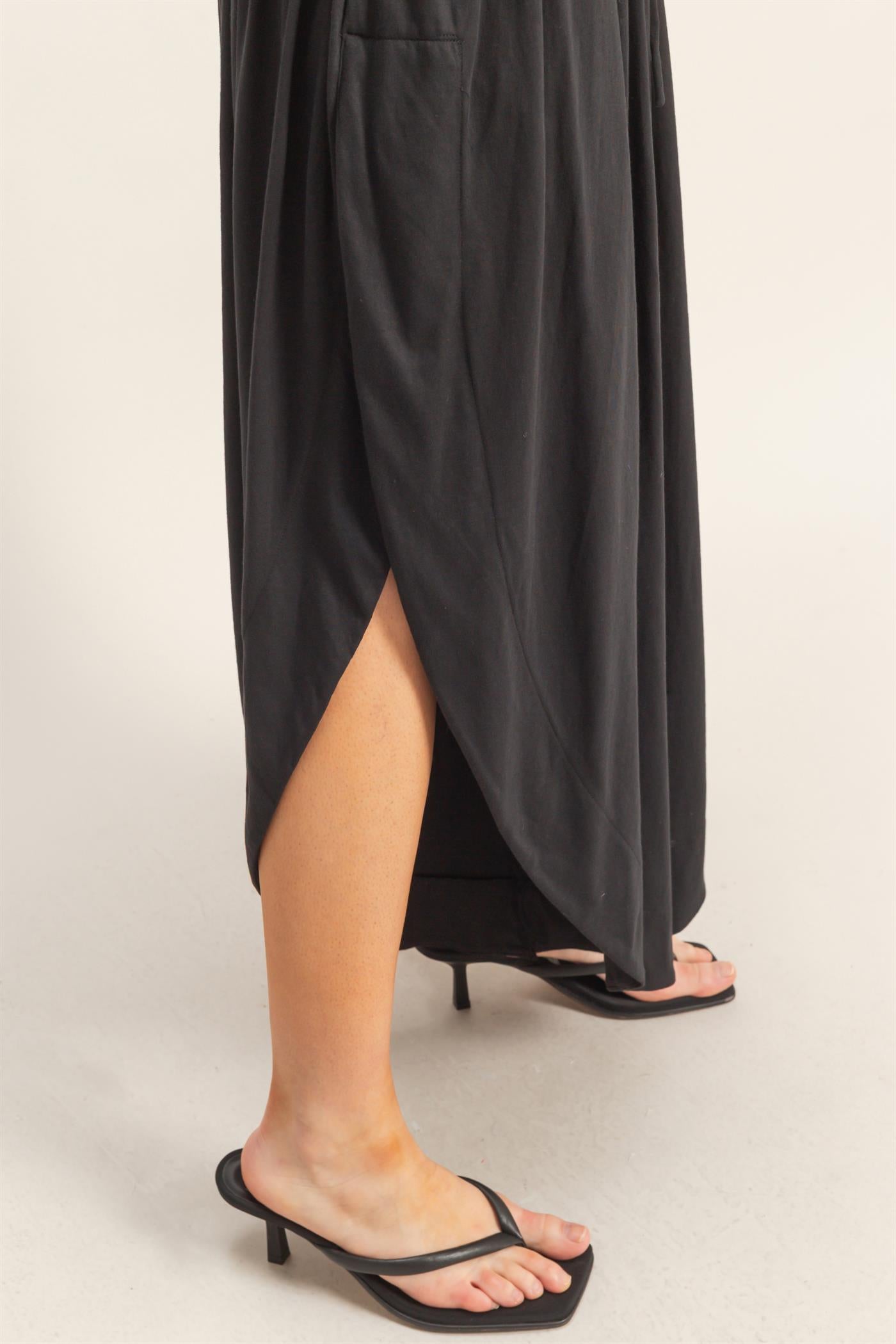 Wholesale Tulip Hem Wide-Leg Pants Pants HF26C047 BLACK HYFVE