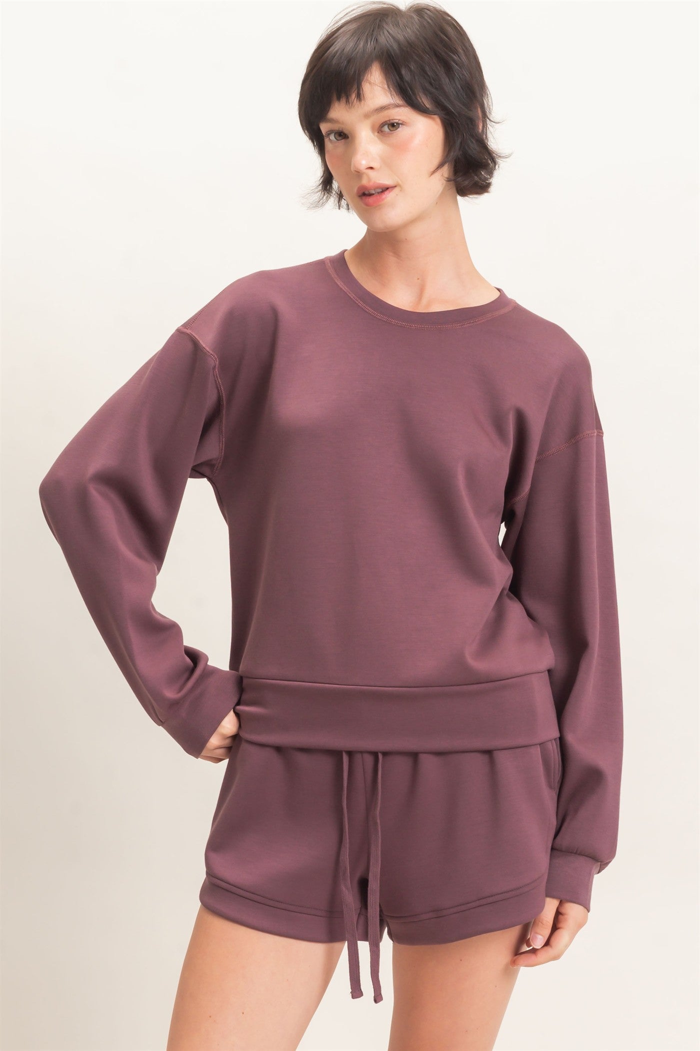 Wholesale Crew Neck Sweatshirt Sweatshirts DZ26C966 COCOA DOUBLE ZERO
