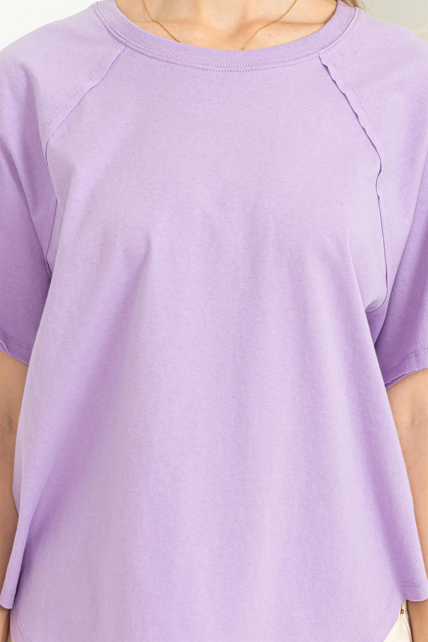 Wholesale Round Neck Curved Hem Short Sleeve T Shirt Clothing Tops DZ23C325 TARO HYFVE