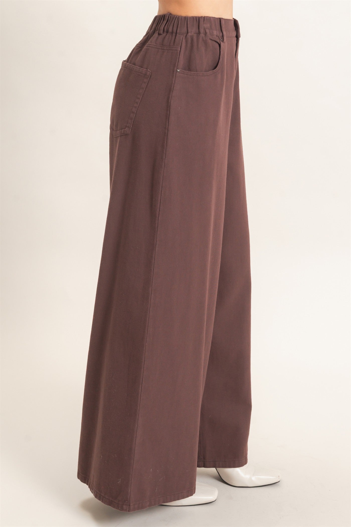 Wholesale Wide-Leg High-Rise Pants Pants HF26F222-D BROWN HYFVE