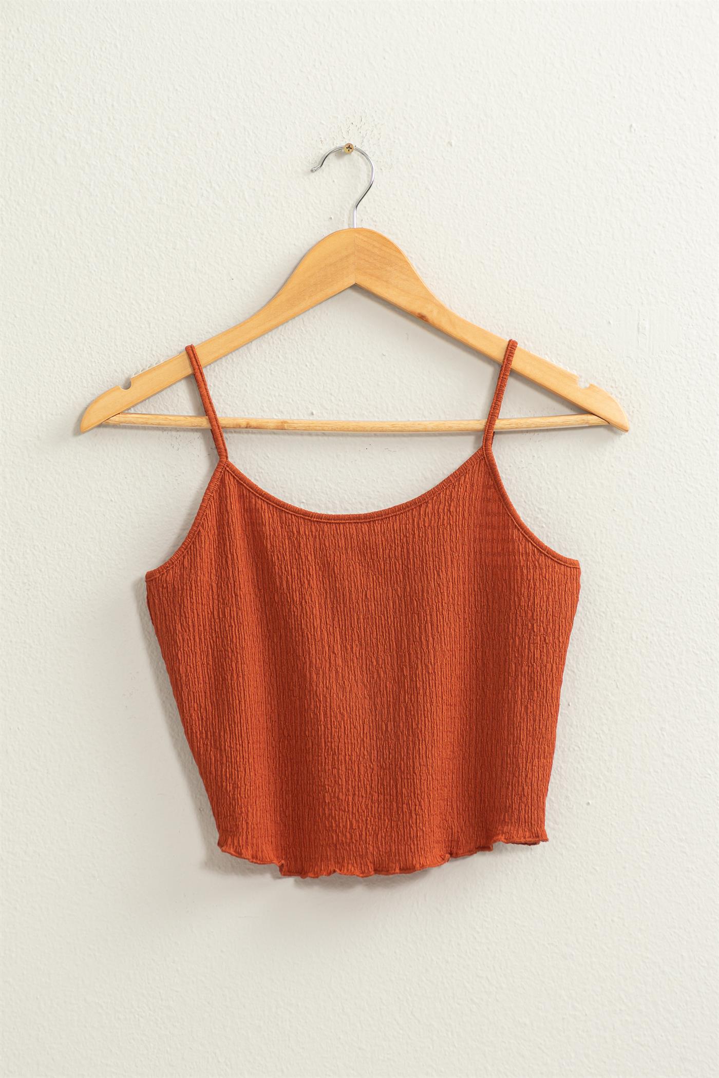Wholesale Crop Cami Top Clothing Tops DZ24C836 BAKED CLAY DOUBLE ZERO