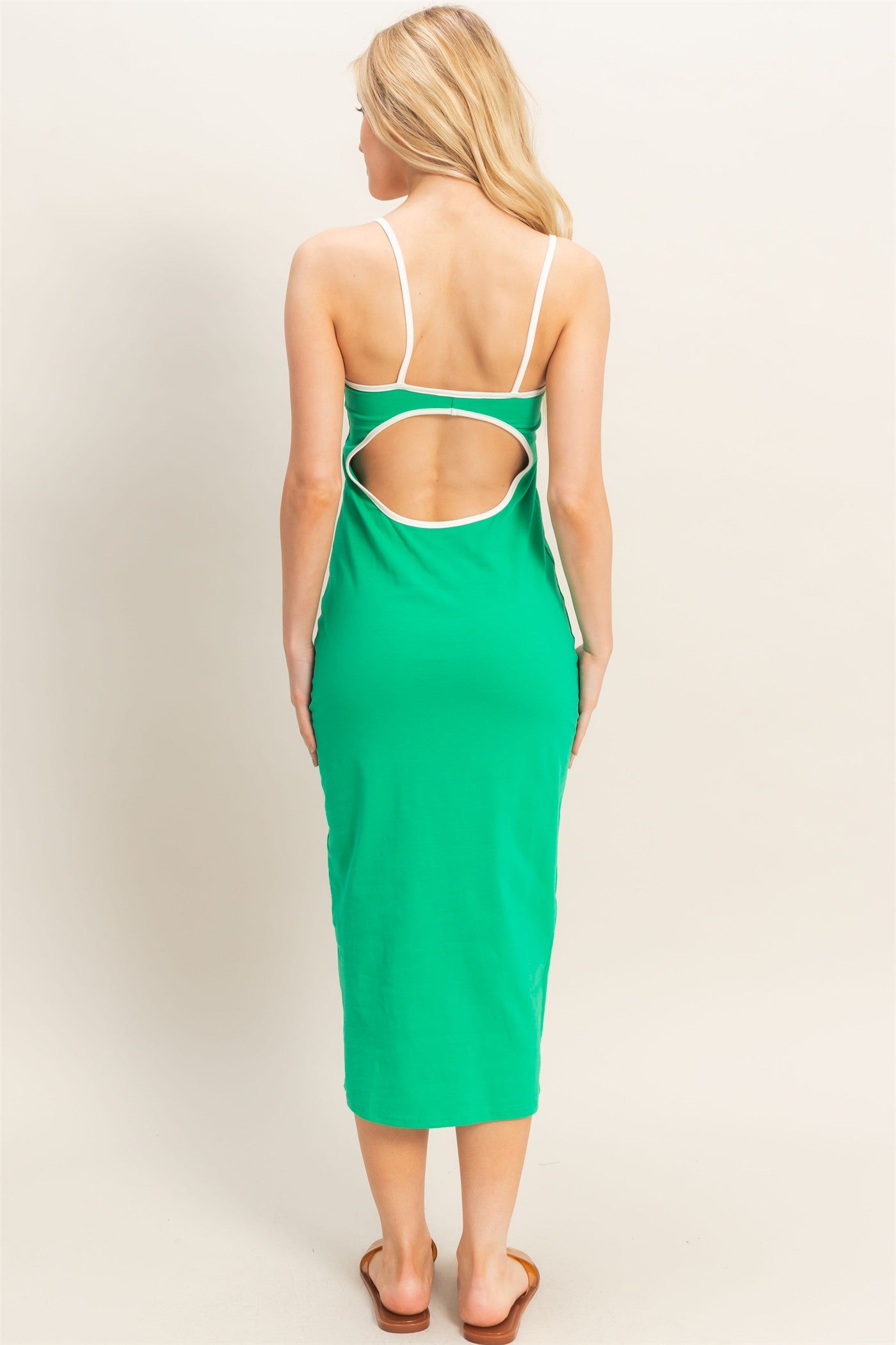 Wholesale Spaghetti Strap Bodycon Dress Dresses HF26A637 GREEN HYFVE