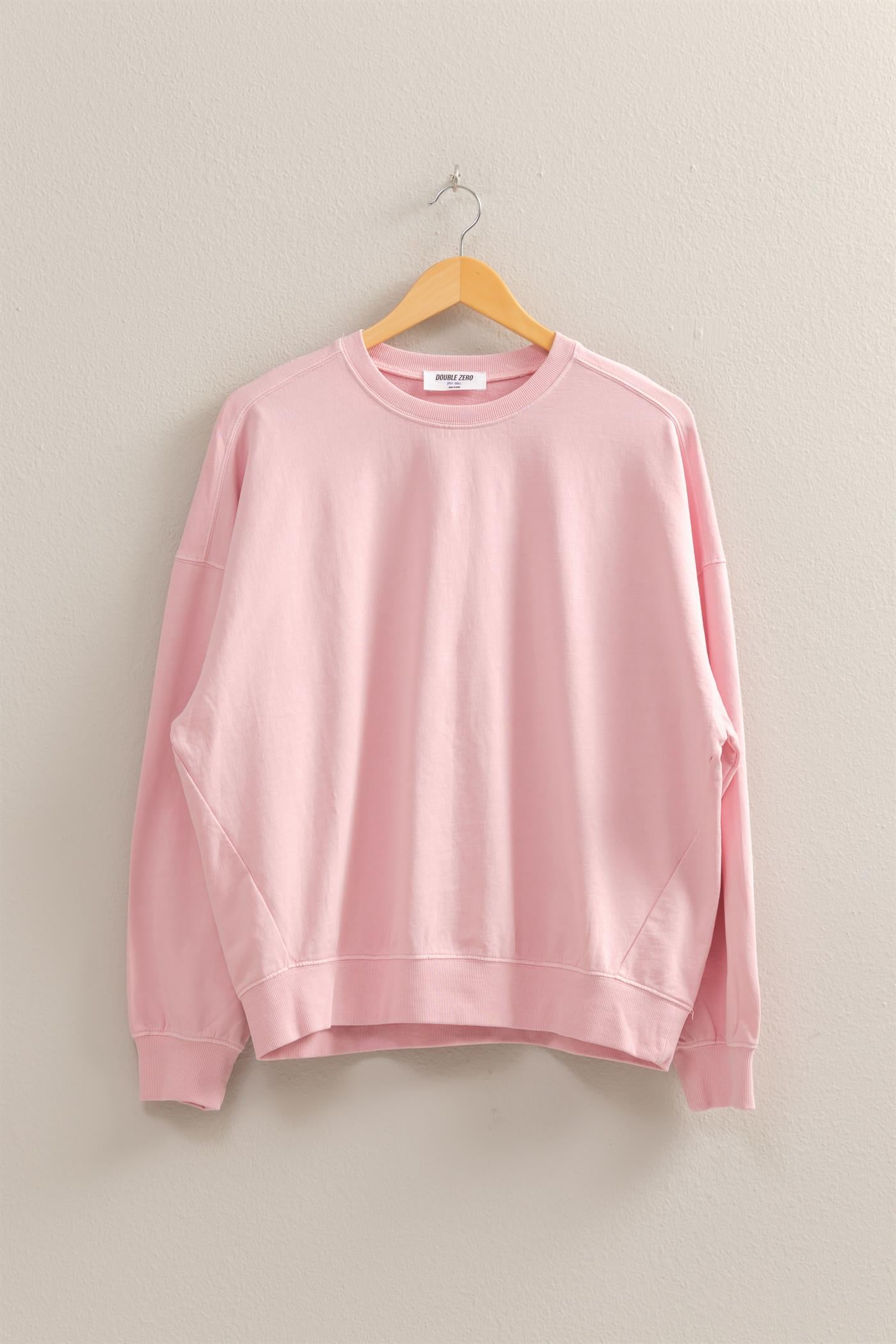 Wholesale Warm Long Sleeve French Terry Sweatshirt Sweatshirts DZ25C733 SOFT PINK HYFVE