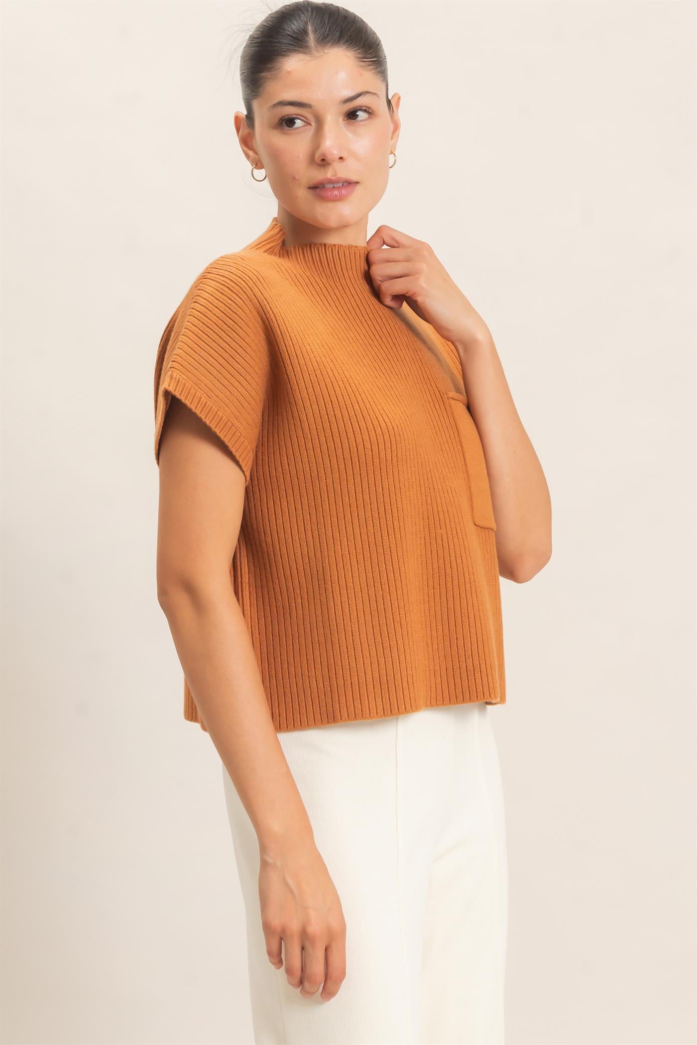 Wholesale Ribbed Dolman Sweater Sweaters HF26E835 CAMEL HYFVE