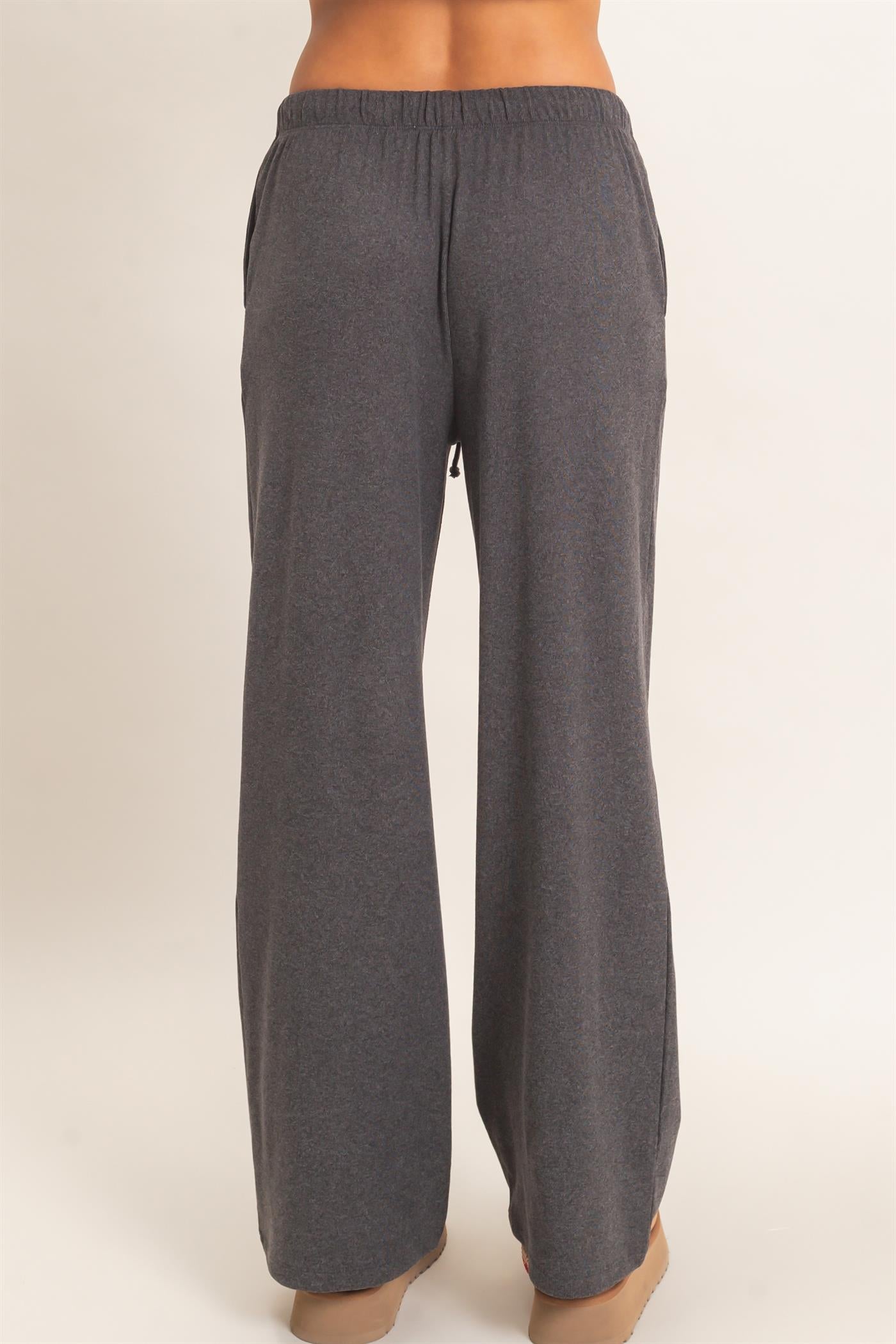Wholesale Wide Leg Pants With Drawcord Pants DZ26E288 BLACK DOUBLE ZERO
