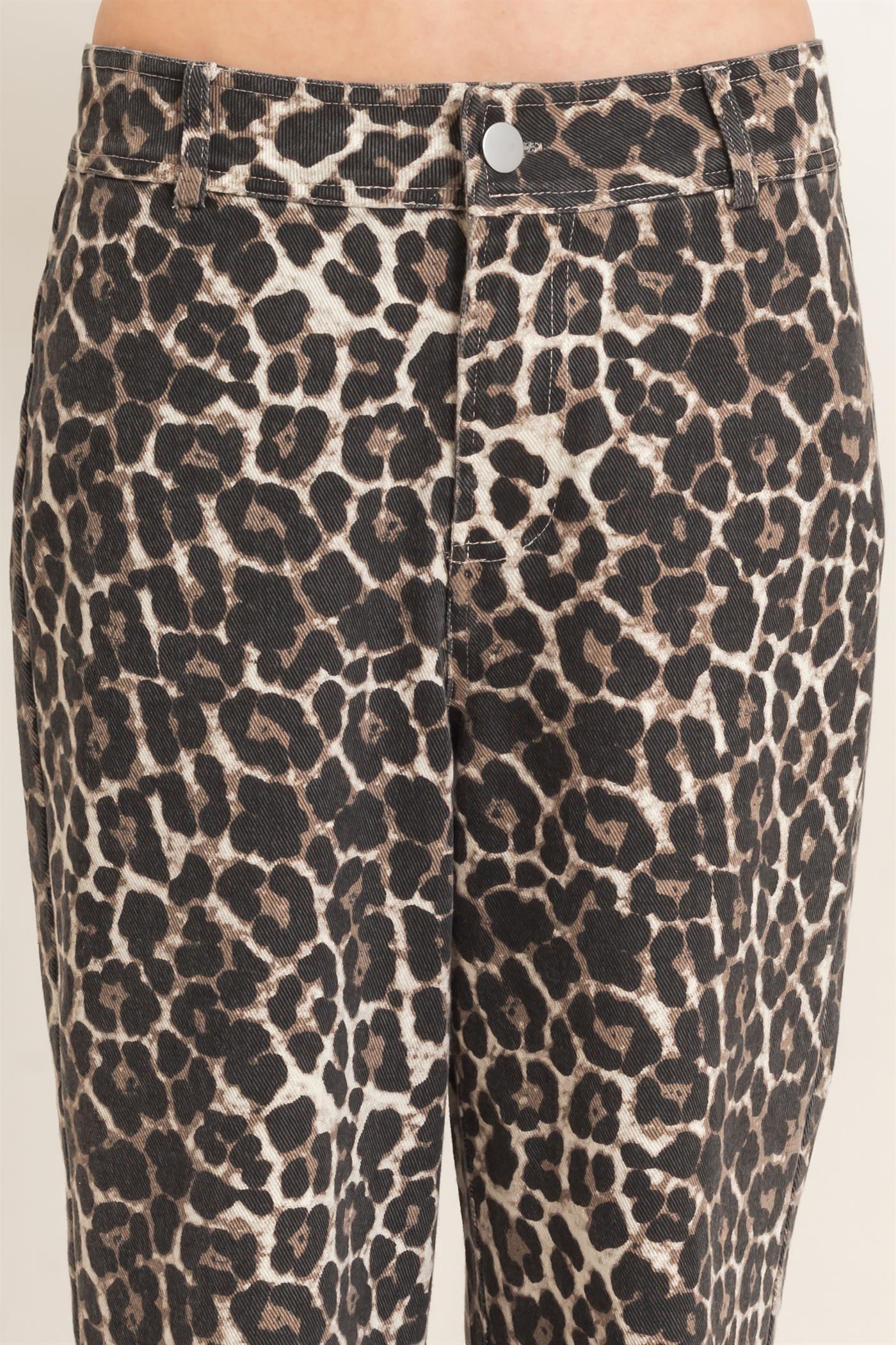 Wholesale Leopard Print Wide-Leg Pants Pants HF26F161 CREAM HYFVE
