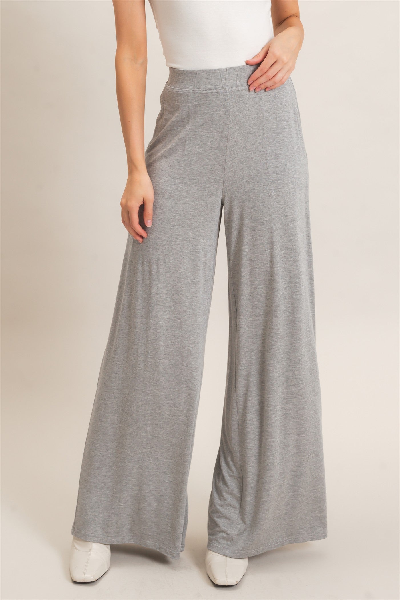 Wholesale Wide-Leg Elastic Waist Pants Pants HF26F299-D H.GRAY HYFVE