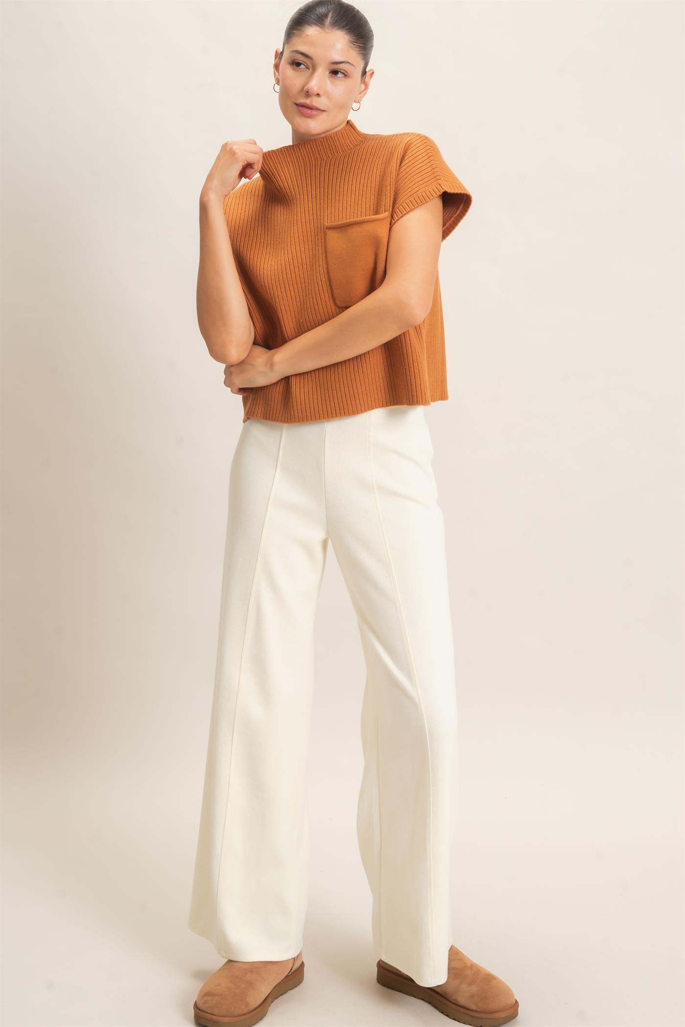 Wholesale Ribbed Dolman Sweater Sweaters HF26E835 CAMEL HYFVE