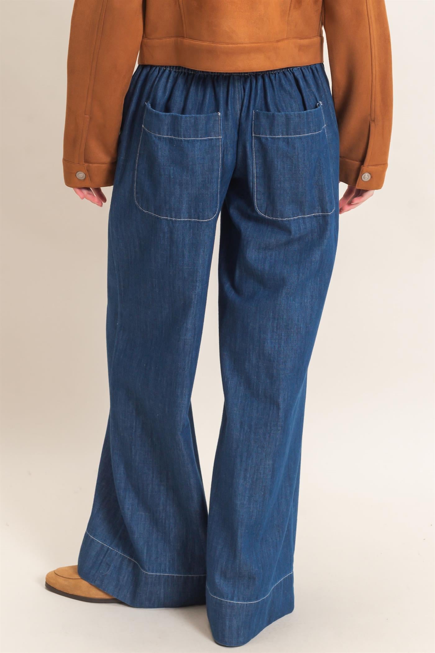Wholesale Wide-Leg Denim Pants Pants HF26C877 DARK BLUE HYFVE