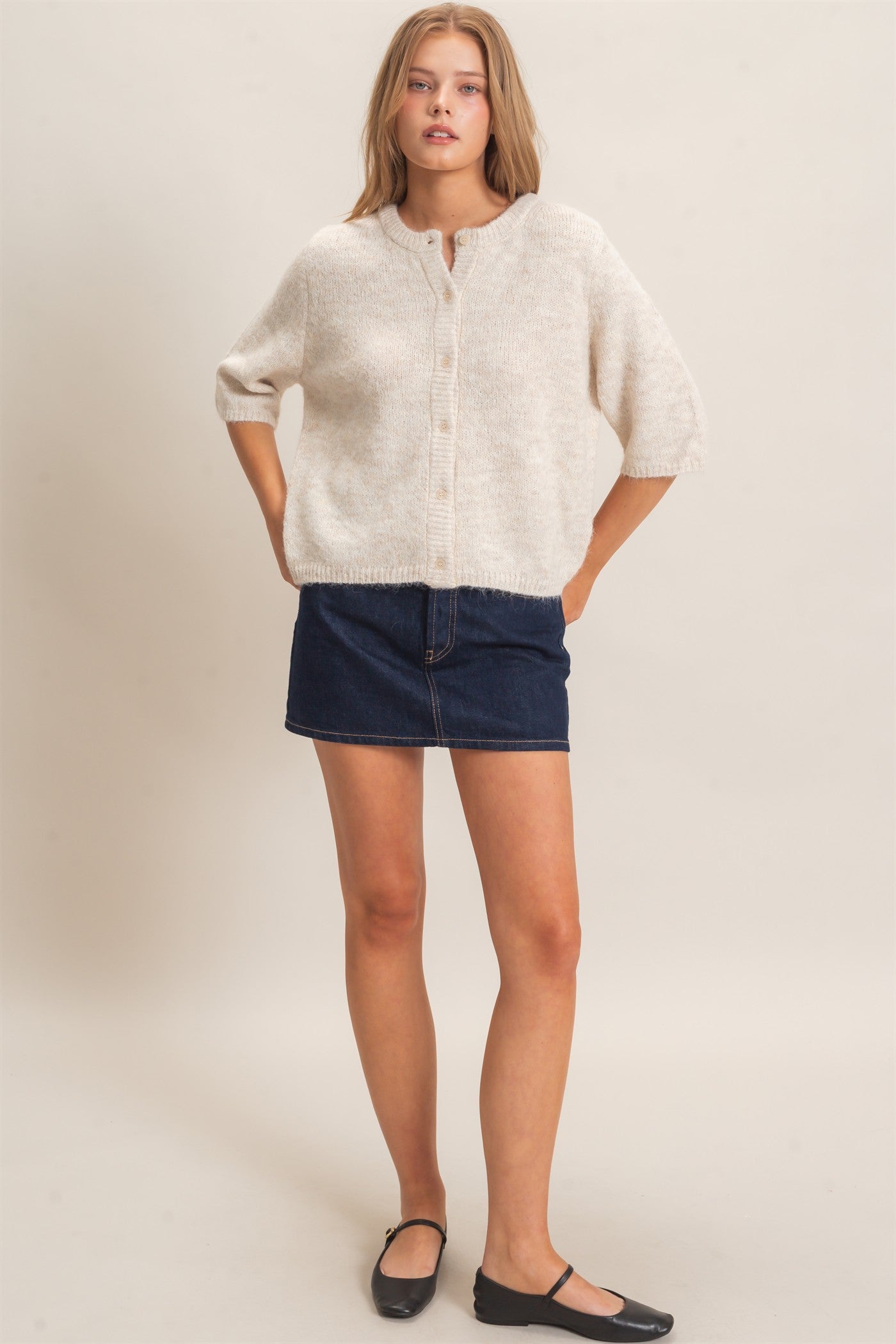 Wholesale Button-Up Cardigan Cardigans HF26E228 OATMEAL HYFVE