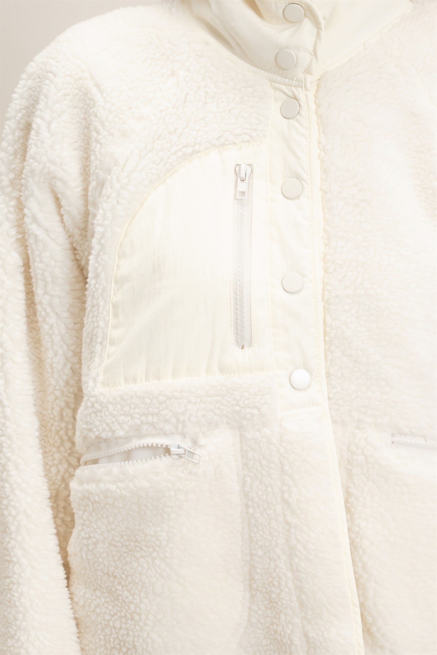 Wholesale Sherpa Fleece Jacket Coats & Jackets HF26E077 WHIP CREAM HYFVE