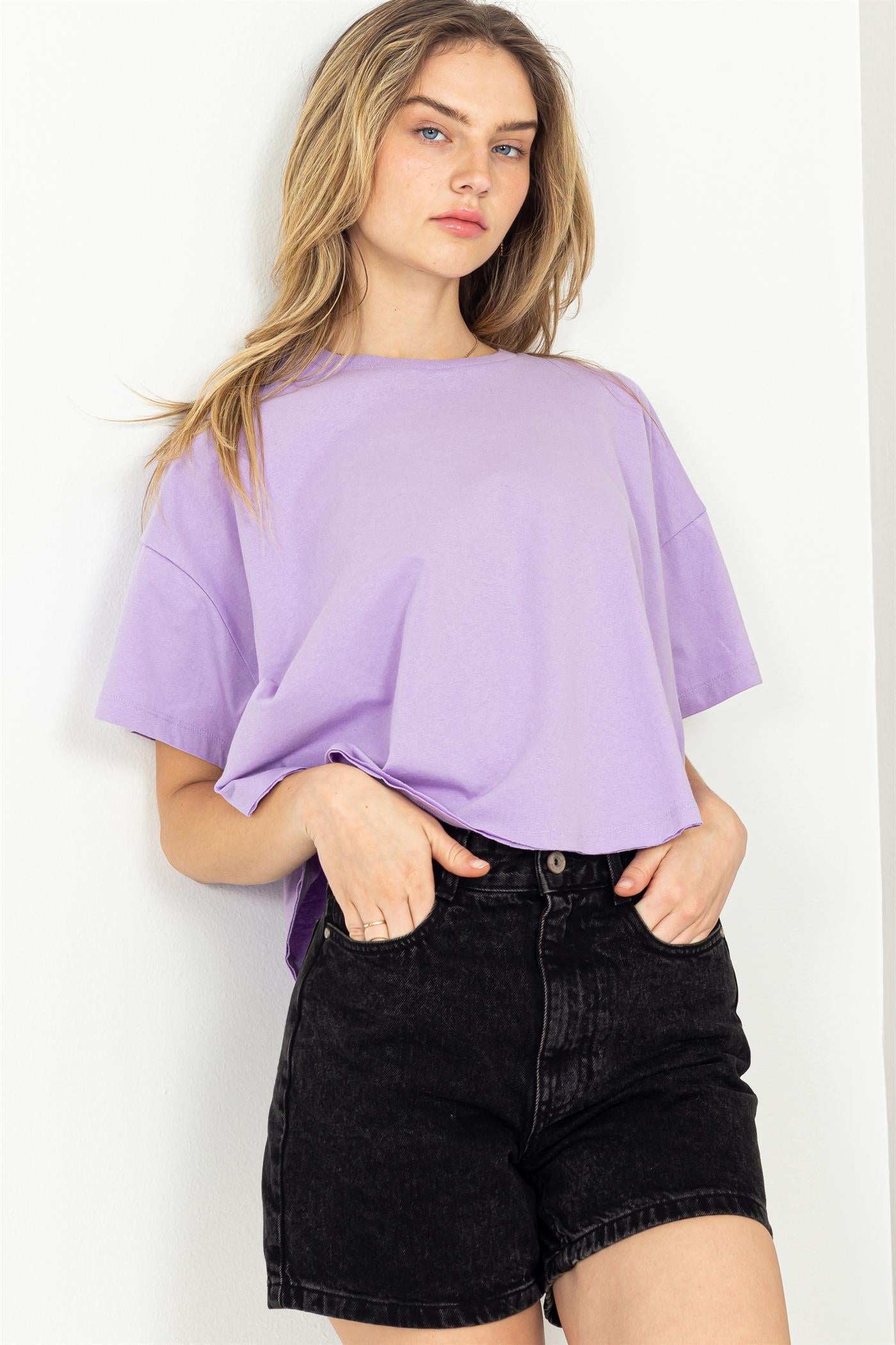 Wholesale Stay Easy Flutter Sleeve High-Low Top Clothing Tops DZ23C410 TARO DOUBLE ZERO