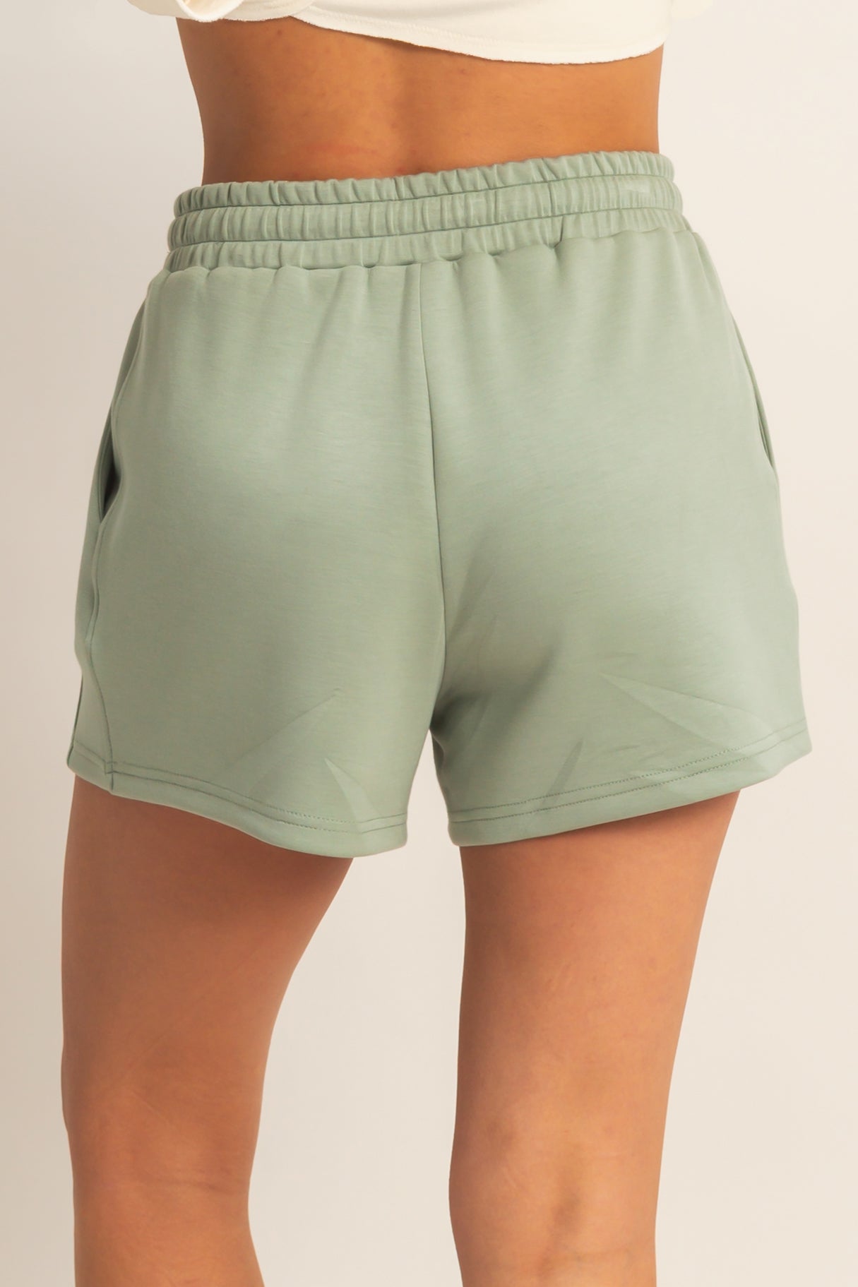 Wholesale Drawstring Waist Shorts Shorts DZ26C708 SAGE GREEN DOUBLE ZERO