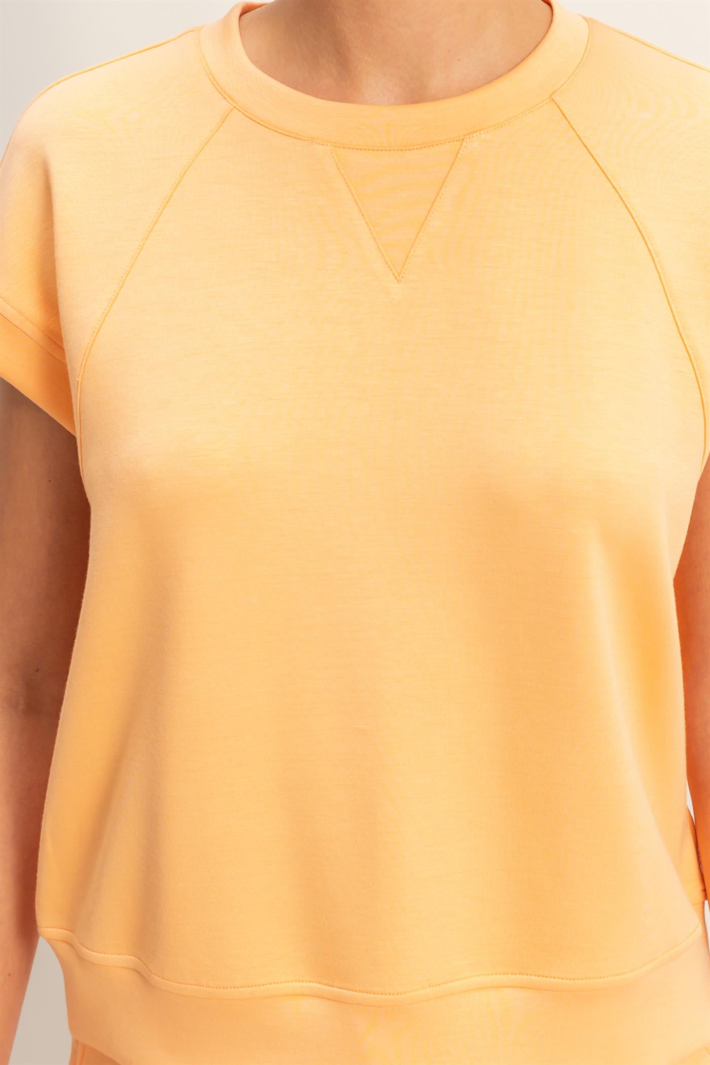 Wholesale Crew Neck Sleeveless Top And Shorts Set Clothing DZ26C575-SET APRICOT DOUBLE ZERO