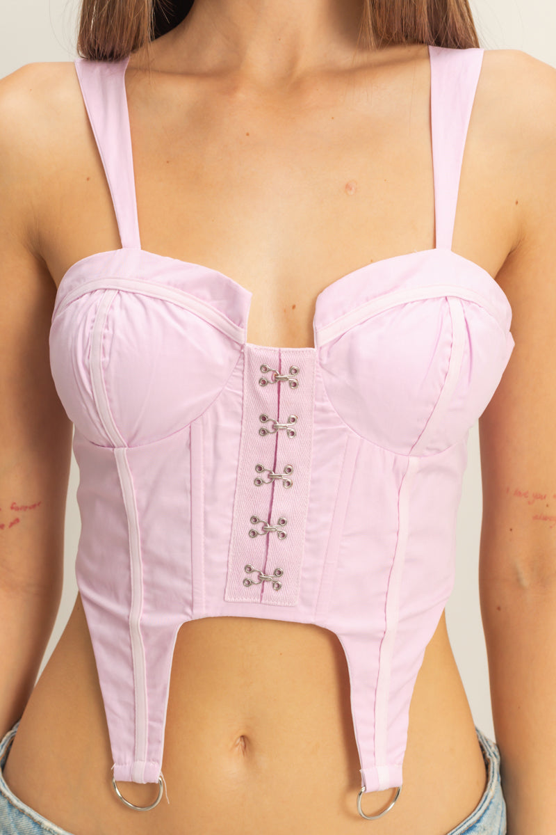 Wholesale Corset Style Blouse Clothing Tops HF22E655 LAVENDER HYFVE