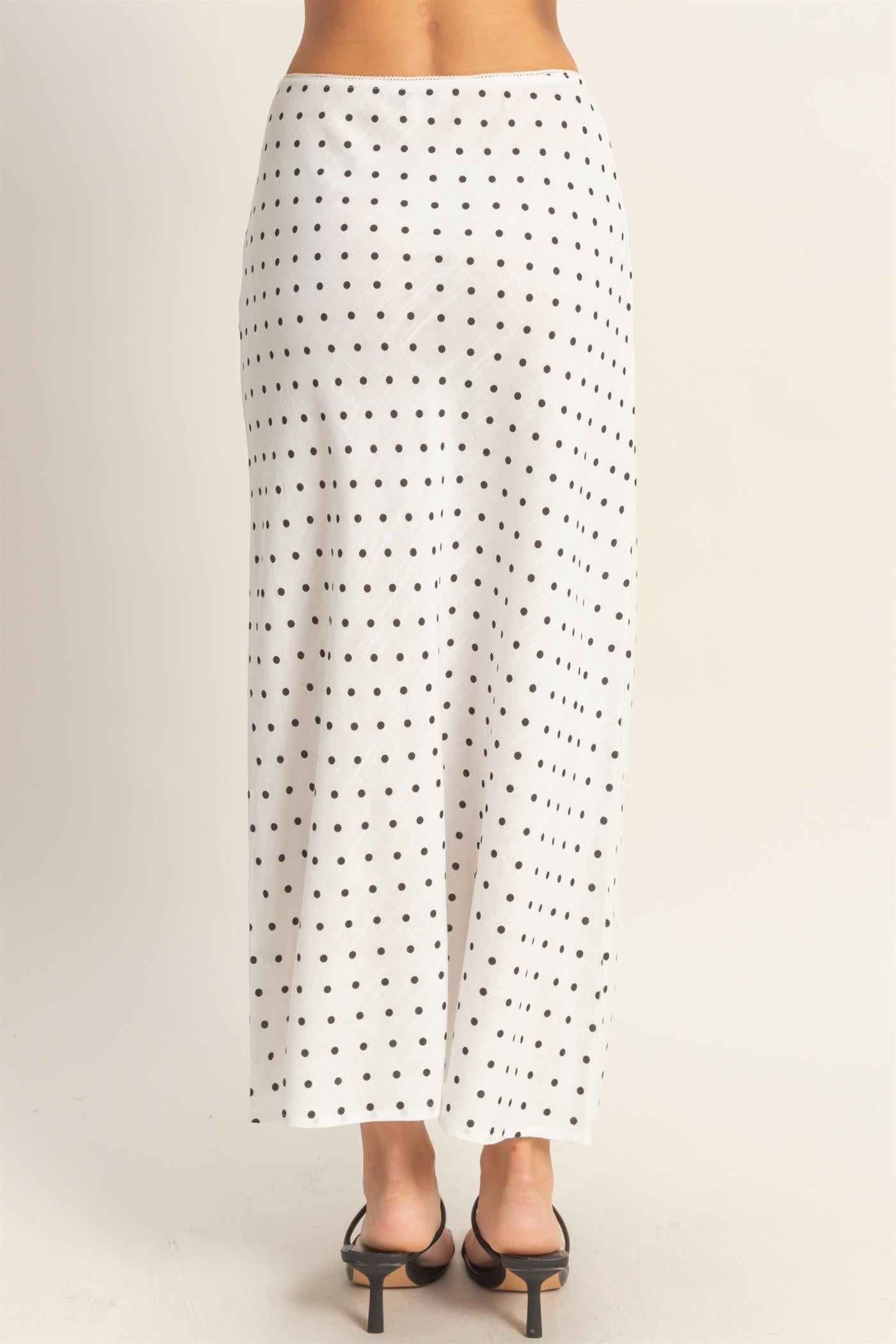 Wholesale Polka Dot A-Line Skirt Skirts HF26E416-D WHITE HYFVE