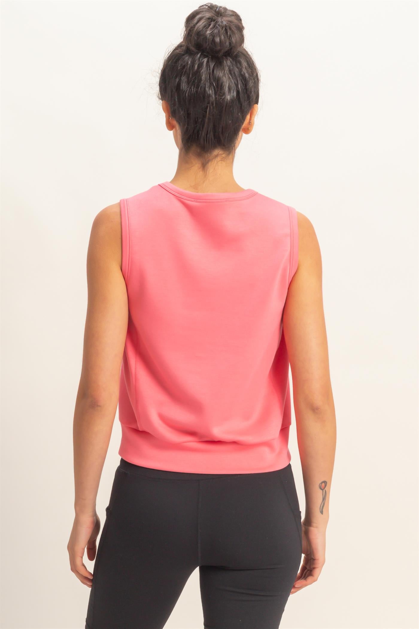 Wholesale Sleeveless Crew Neck Top Clothing Tops DZ26C709 TAFFY PINK DOUBLE ZERO