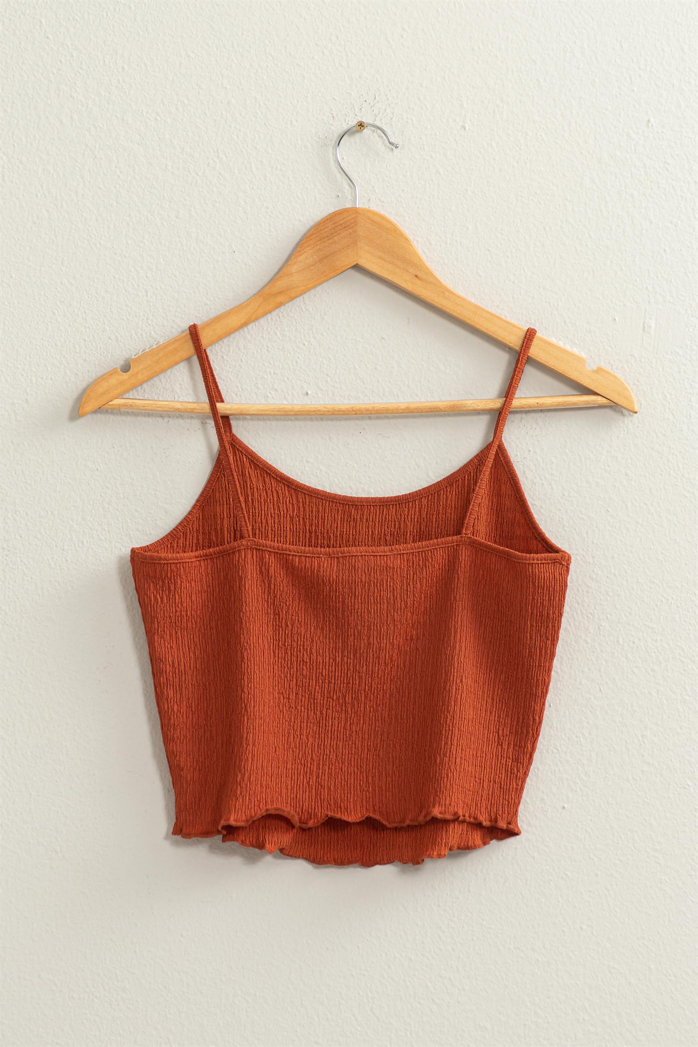 Wholesale Crop Cami Top Clothing Tops DZ24C836 BAKED CLAY DOUBLE ZERO