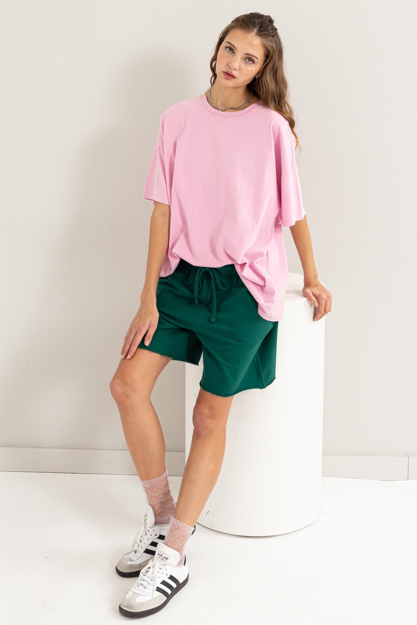 Wholesale Mid Rise Drawstring Shorts Shorts DZ24A839 PINE GREEN DOUBLE ZERO