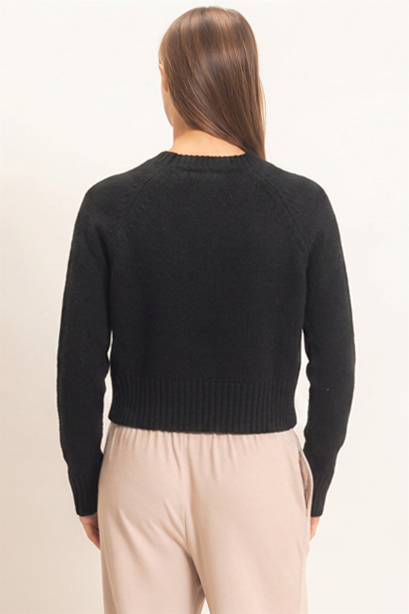 Wholesale V-Neck Cardigan Cardigans DZ26E326 BLACK DOUBLE ZERO