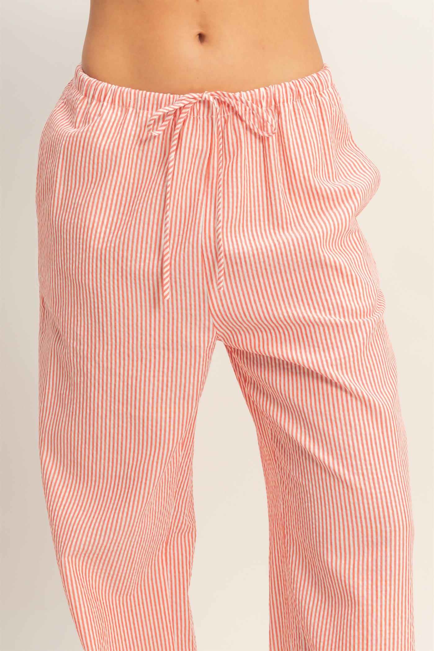 Wholesale Striped Wide Leg Pants Pants DZ26A752 RED DOUBLE ZERO