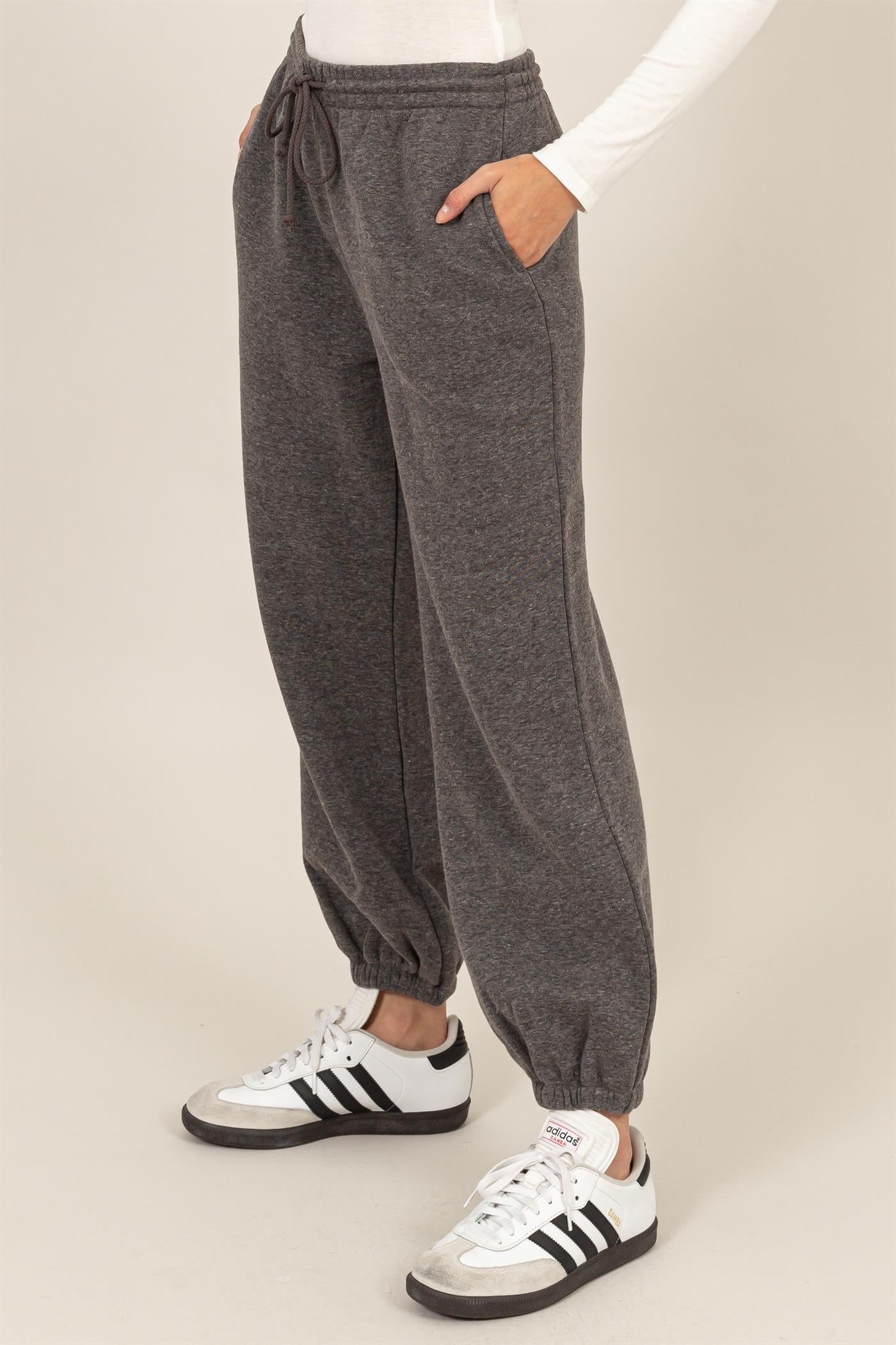 Wholesale Washed French Terry Jogger Pants Pants HF24E984 H.CHARCOAL HYFVE