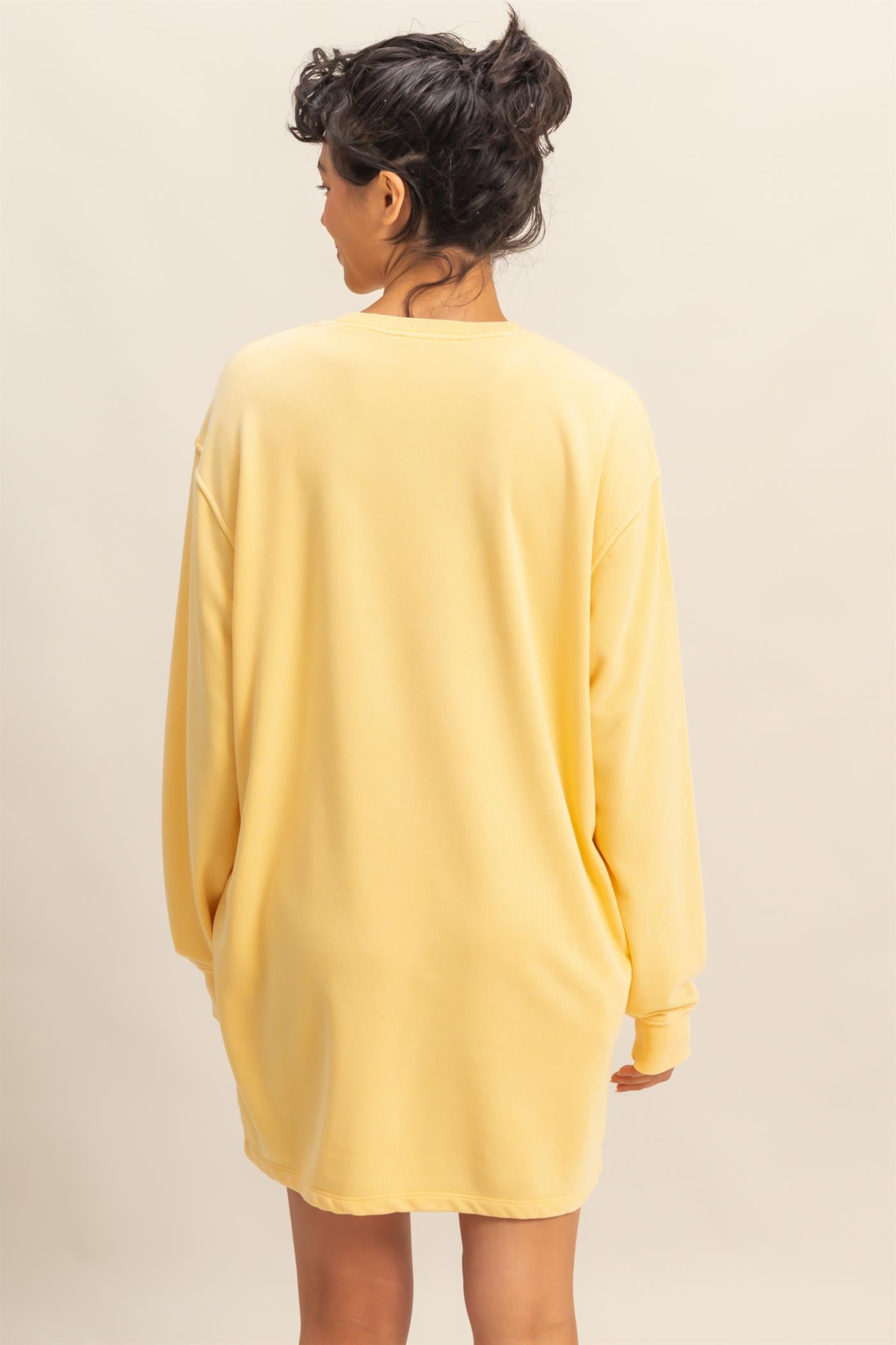 Wholesale Long Sleeve Oversized Mini Dress Dresses DZ25E114 SUNFLOWER DOUBLE ZERO