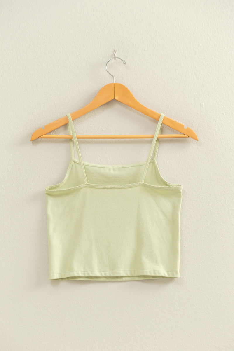 Wholesale Basic Cami Crop Top Clothing Tops DZ22C574 PASTEL GREEN HYFVE