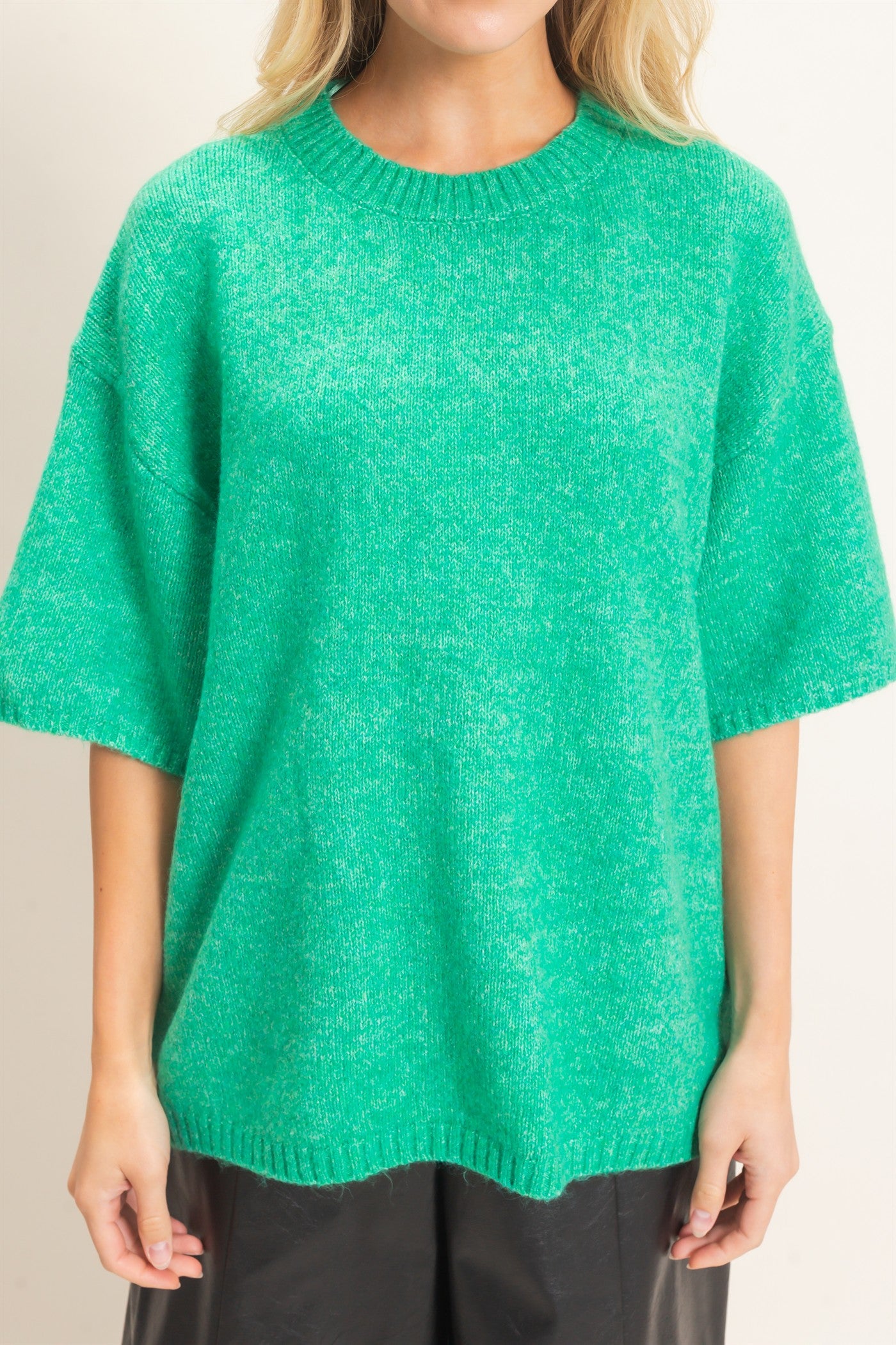 Wholesale Oversized Drop Shoulder Sweater Sweaters HF26E143 GREEN HYFVE