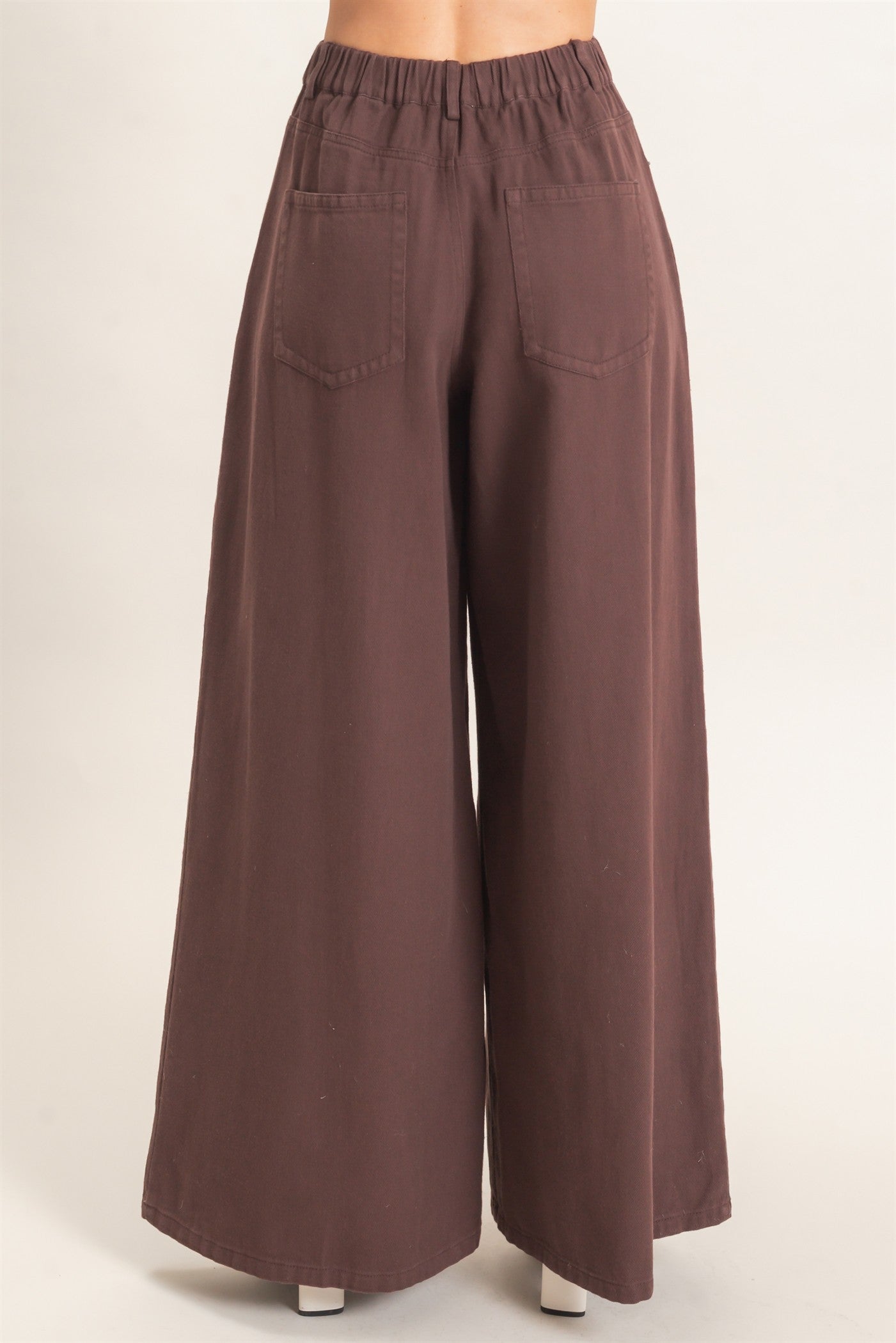 Wholesale Wide-Leg High-Rise Pants Pants HF26F222-D BROWN HYFVE